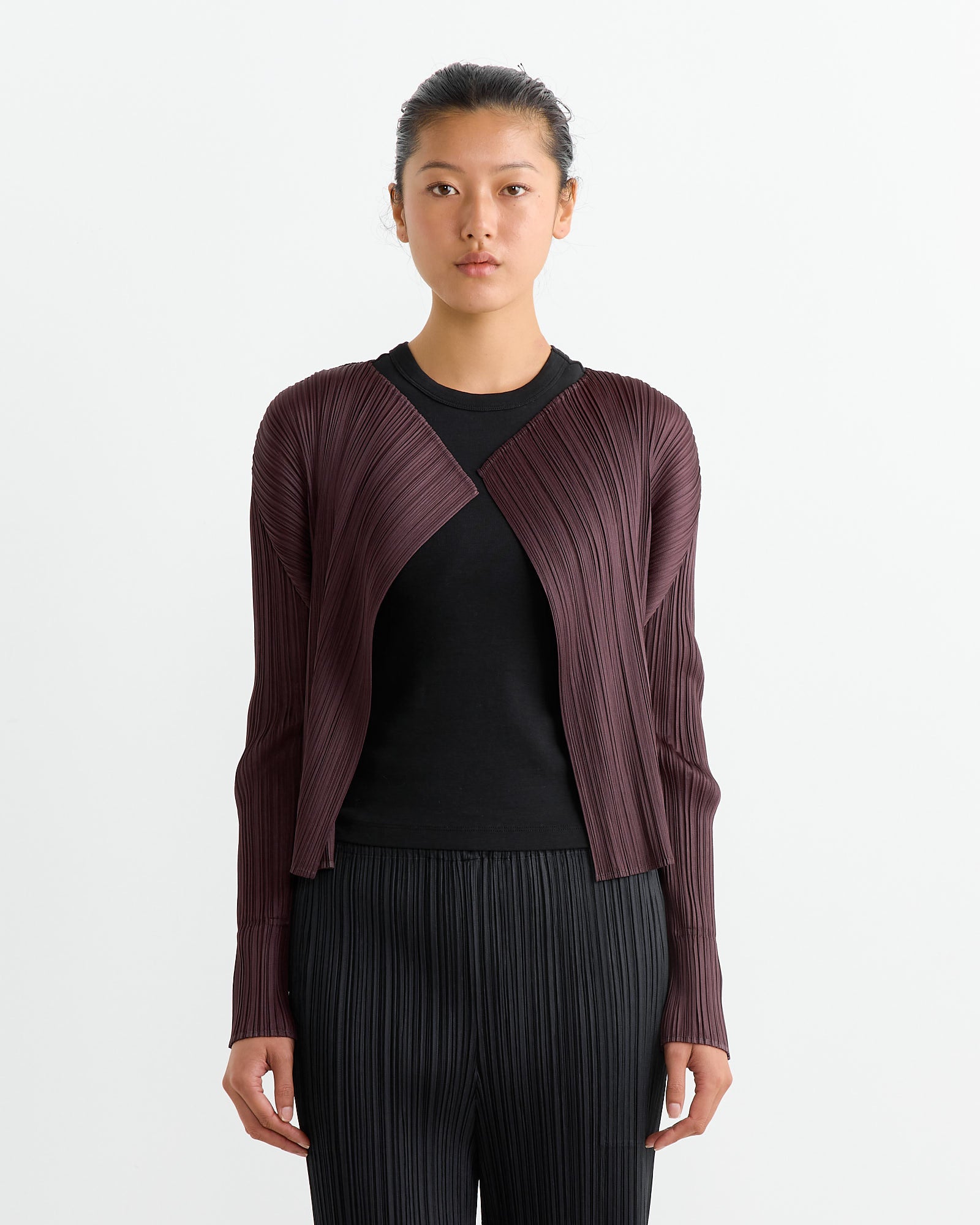 Issey Miyake Pleats Please MC Sept Cardigan Dark Brown - Dark Brown / 5 (264359)