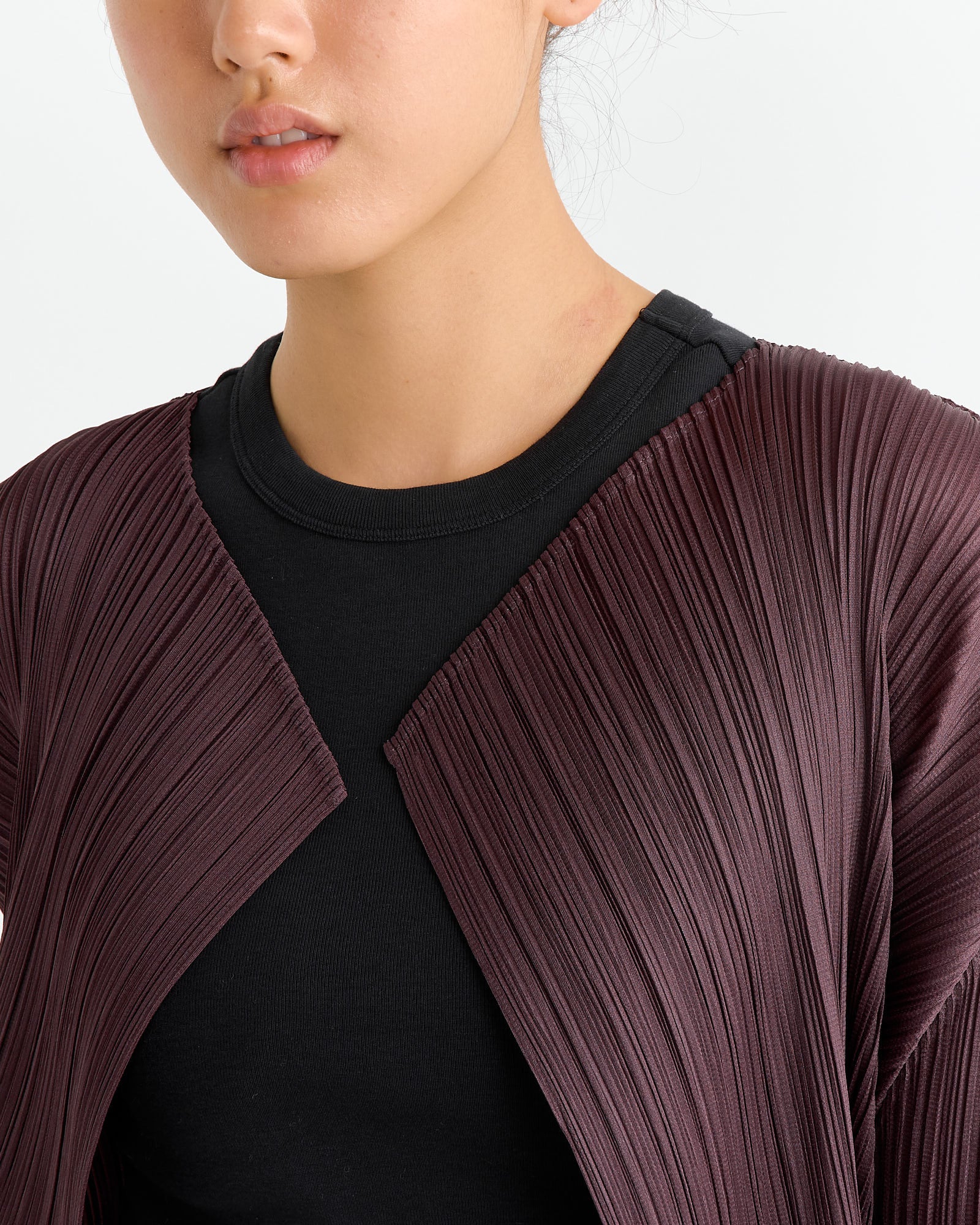 Issey Miyake Pleats Please MC Sept Cardigan Dark Brown - Dark Brown / 5 (264359)