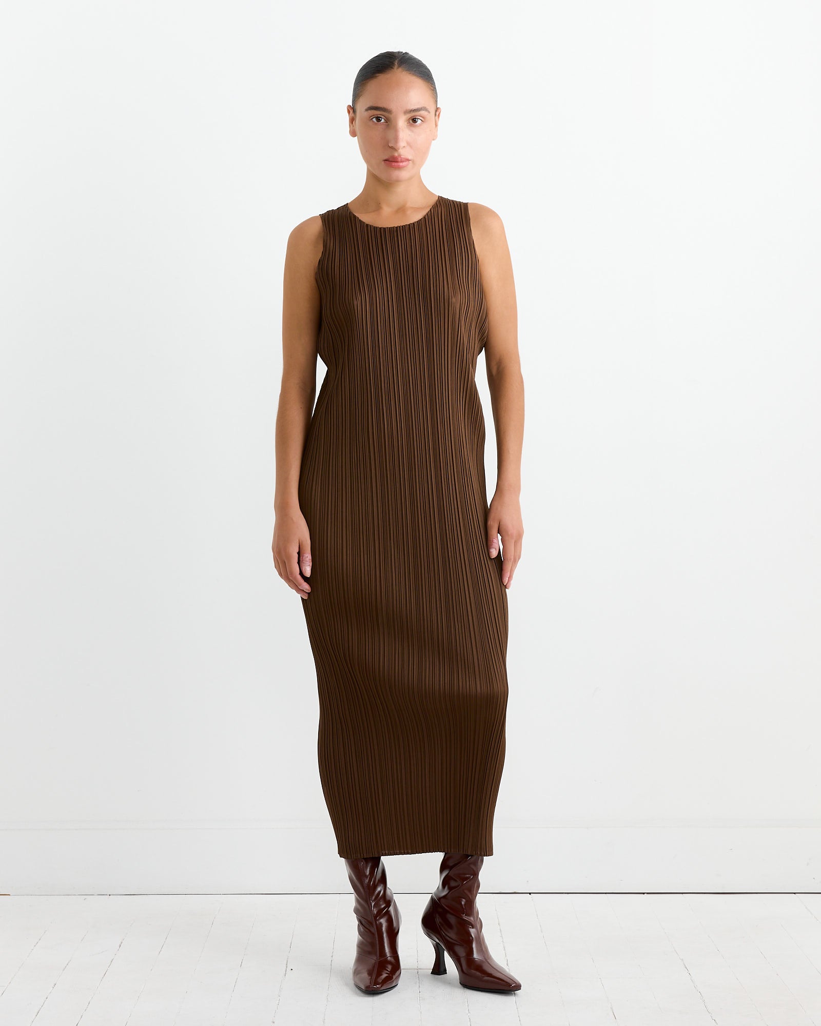 Issey Miyake Pleats Please NC Basics 4 Dress Brown - Brown / 3 (264364)