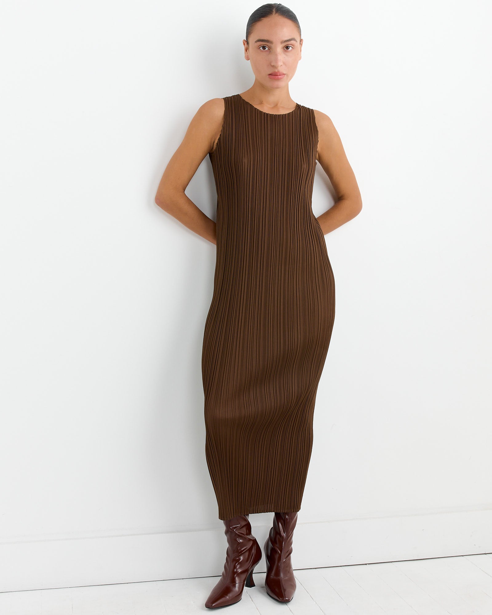 Issey Miyake Pleats Please NC Basics 4 Dress Brown - Brown / 3 (264364)