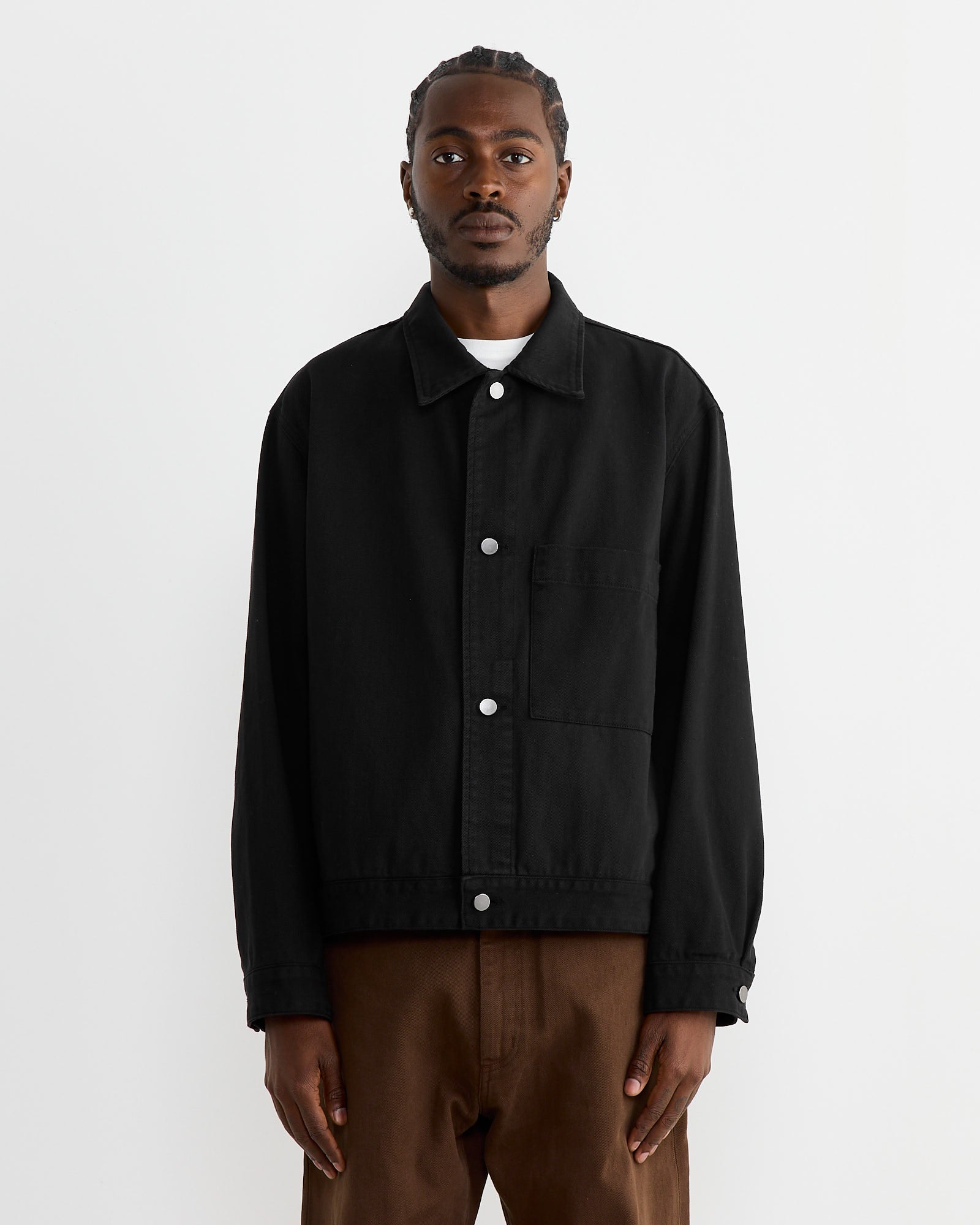 Lang Jacket in Cotton Twill Black