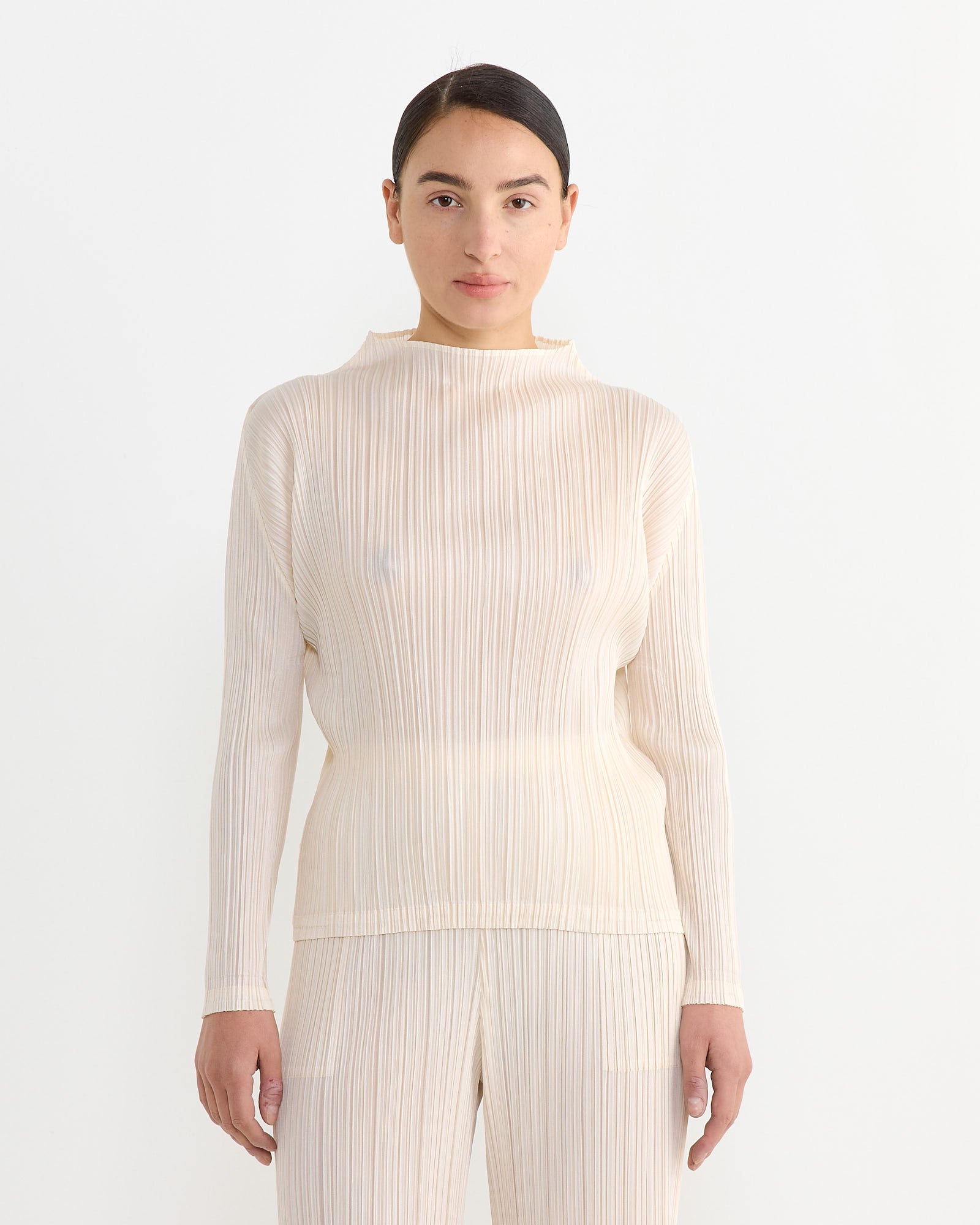 Issey Miyake Pleats Please MC Dec Top Off White - Off White / 3 (264377)