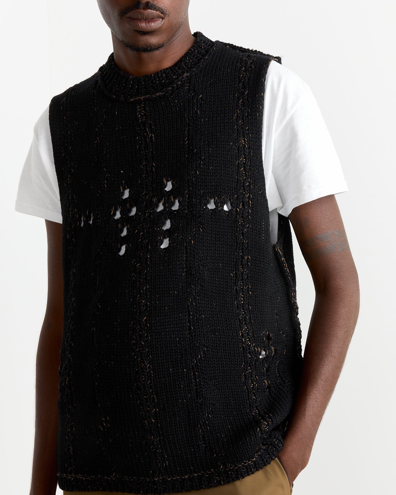 ROA Cable Round Vest Black - Black / L (264657)