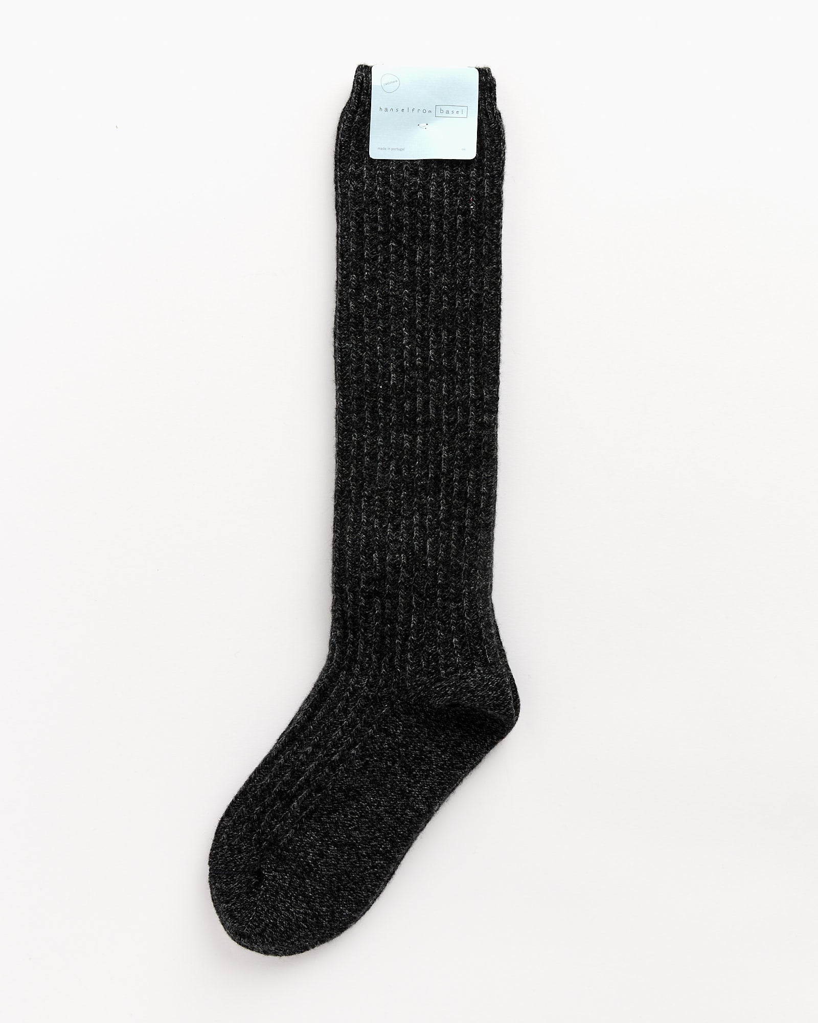 Hansel From Basel Long Reversed Rib Knee Socks Anthracite - Anthracite / OS (264693)