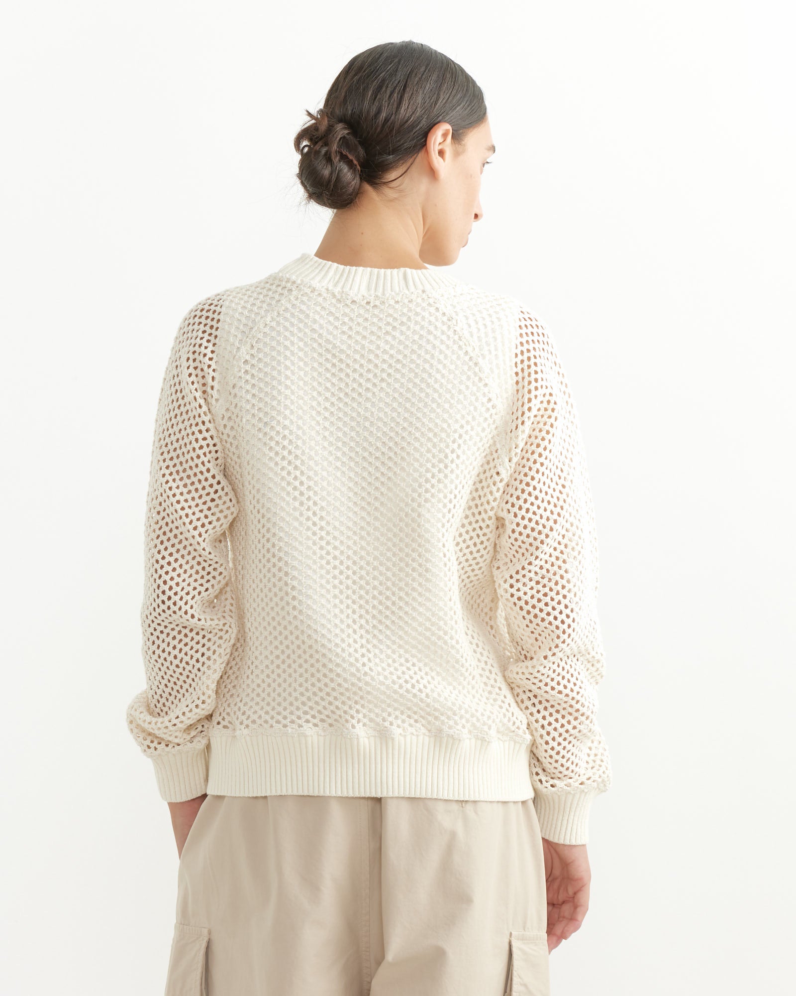 Boxy Knitted Sweater in Off White