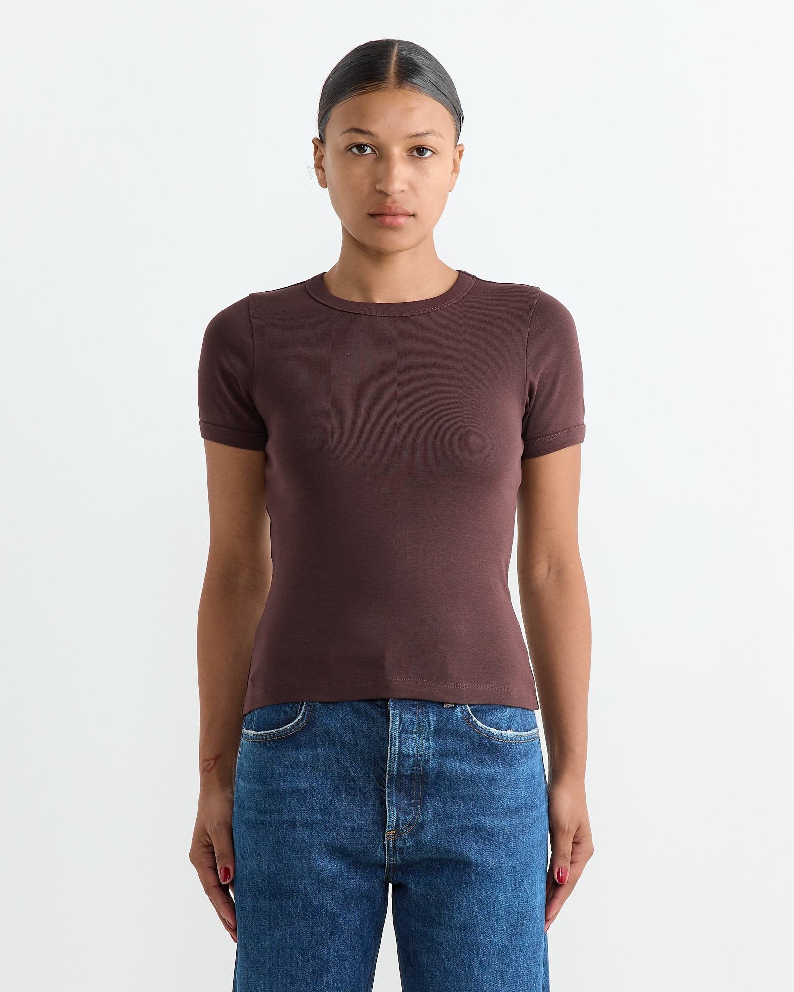 FLORE FLORE Car Tee Choco Plum - Choco Plum / S (264936)