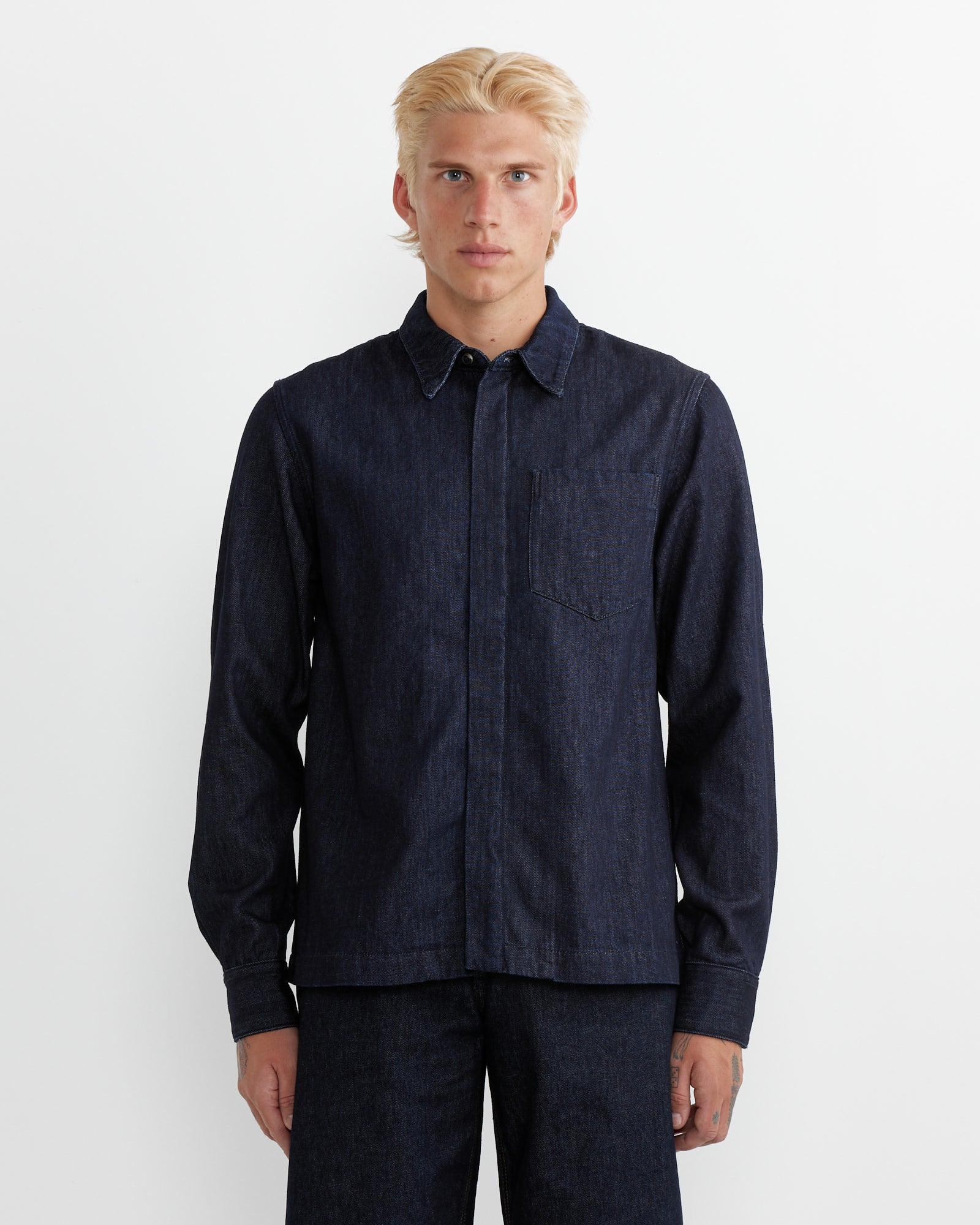 Dries Van Noten Corran 9378 Shirt Indigo - Indigo / M (265003)