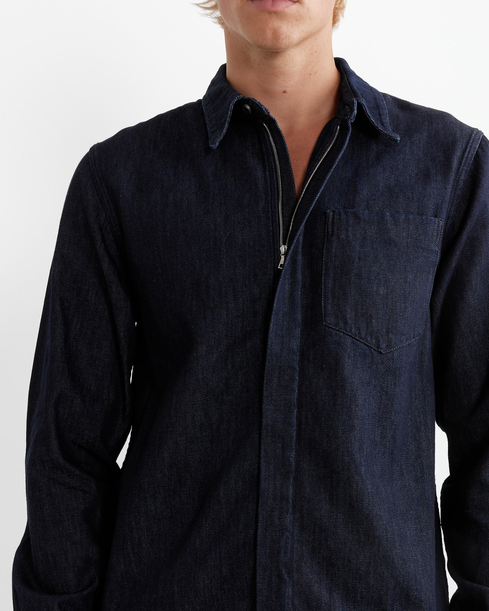 Zip Shirt in Indigo