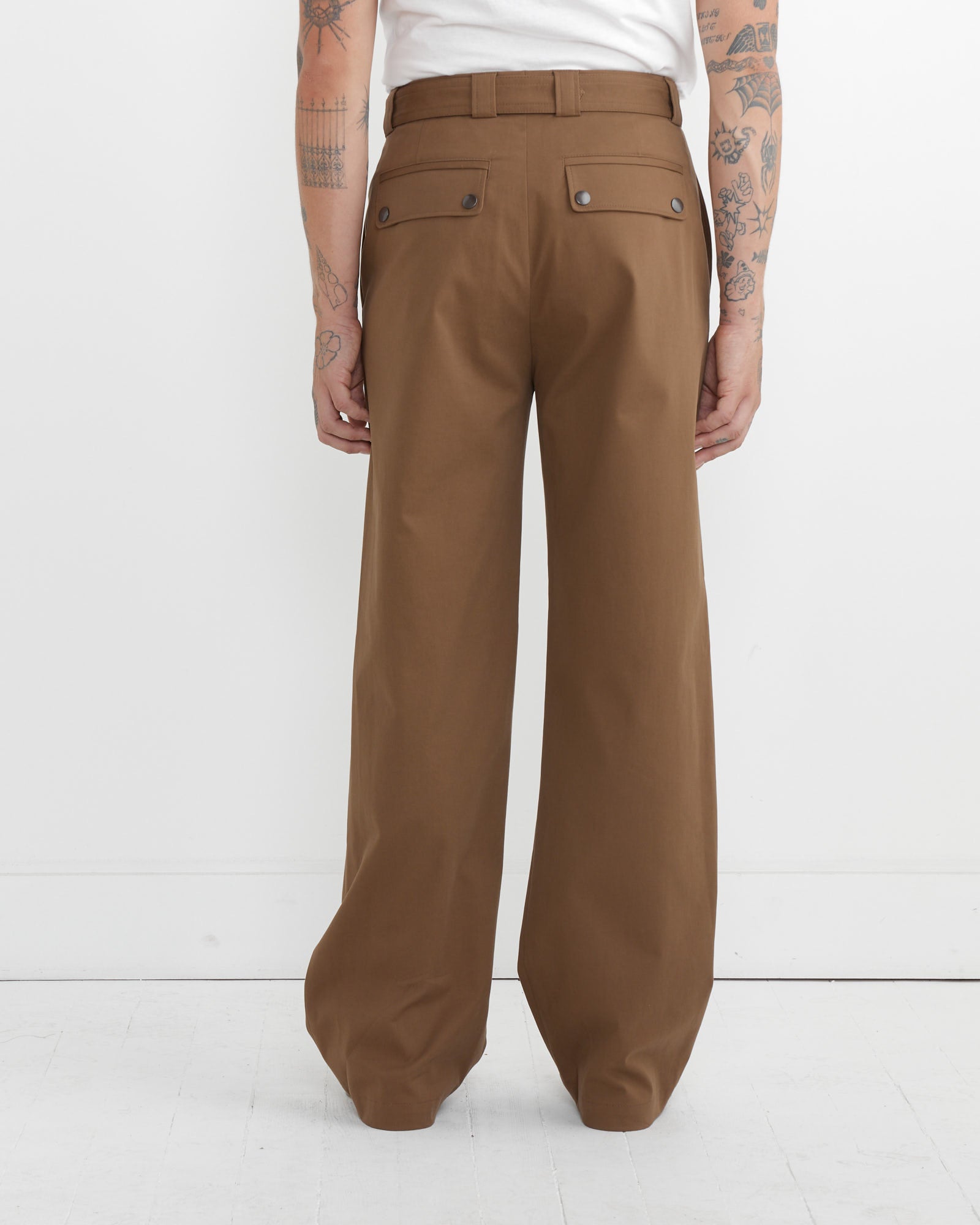 Belted Trouser in Brown