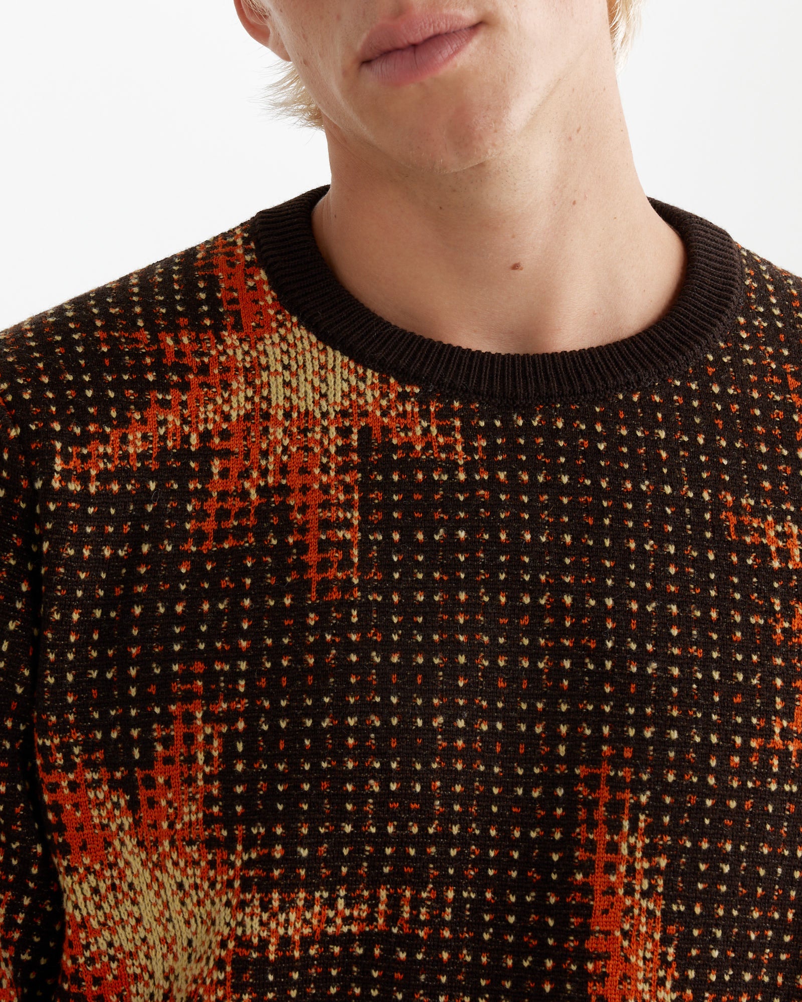 Jacquard Sweater in Dark Brown