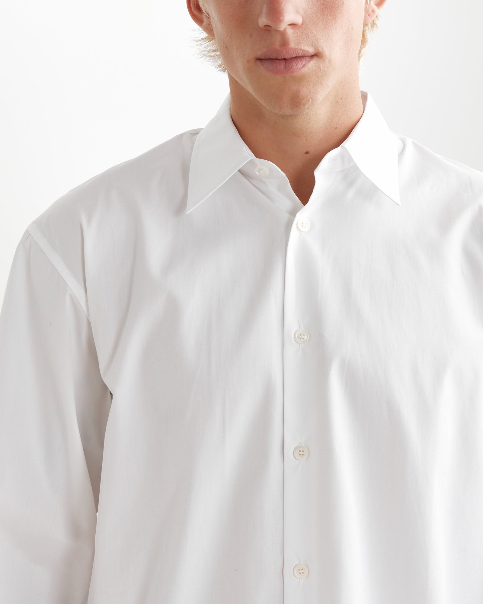 Cotton Button-Down Shirt in White