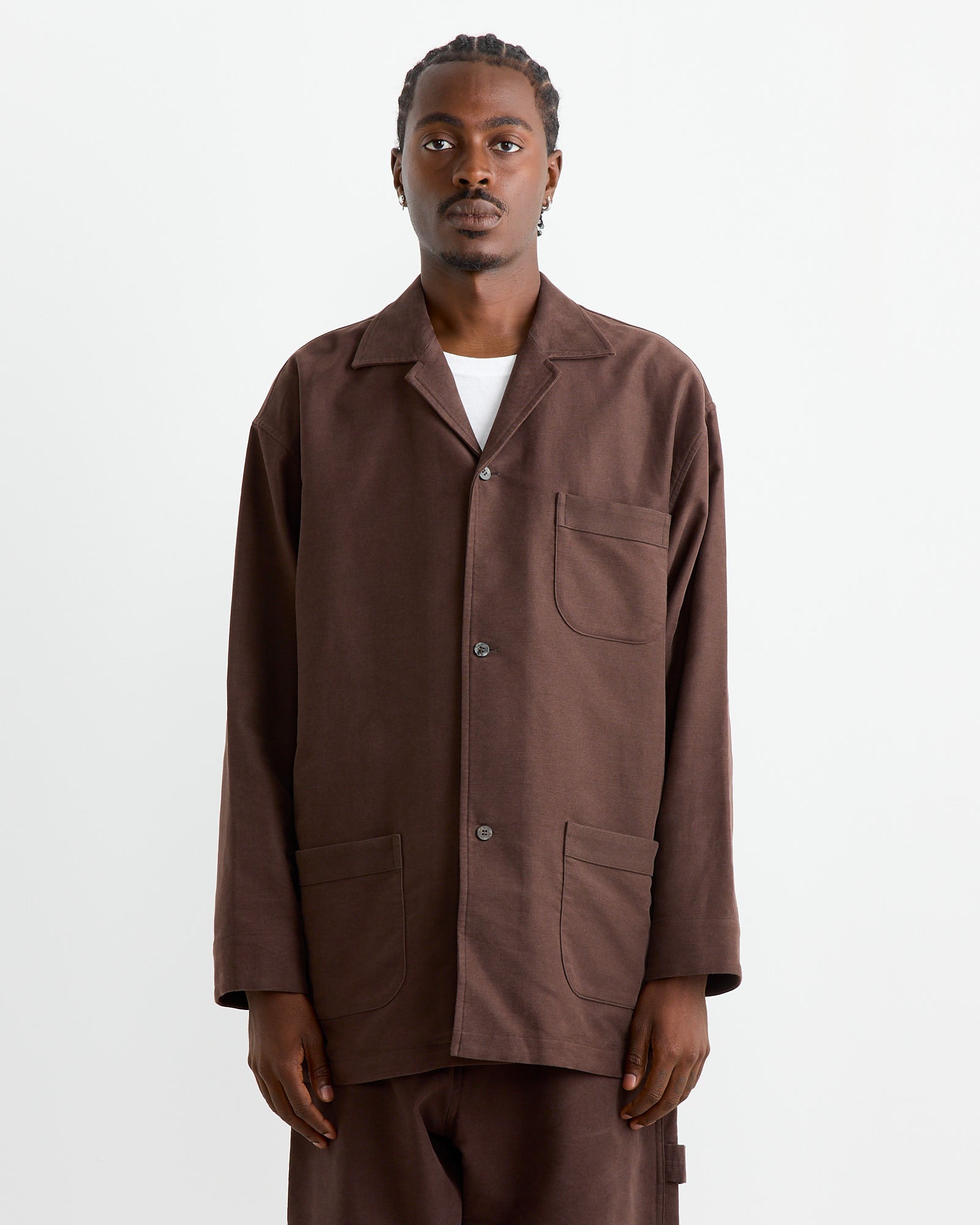 Cale Cotton Silk Moleskin Jacket Brown - Brown / 4 (265390)