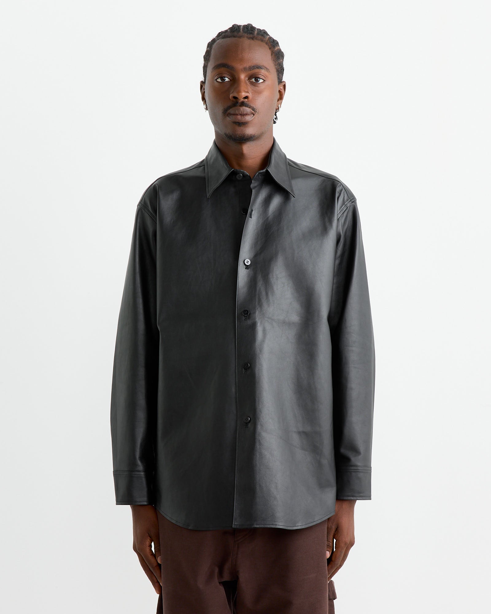 Cale Lamb Leather Light Shirt Black - Black / 4 (265411)