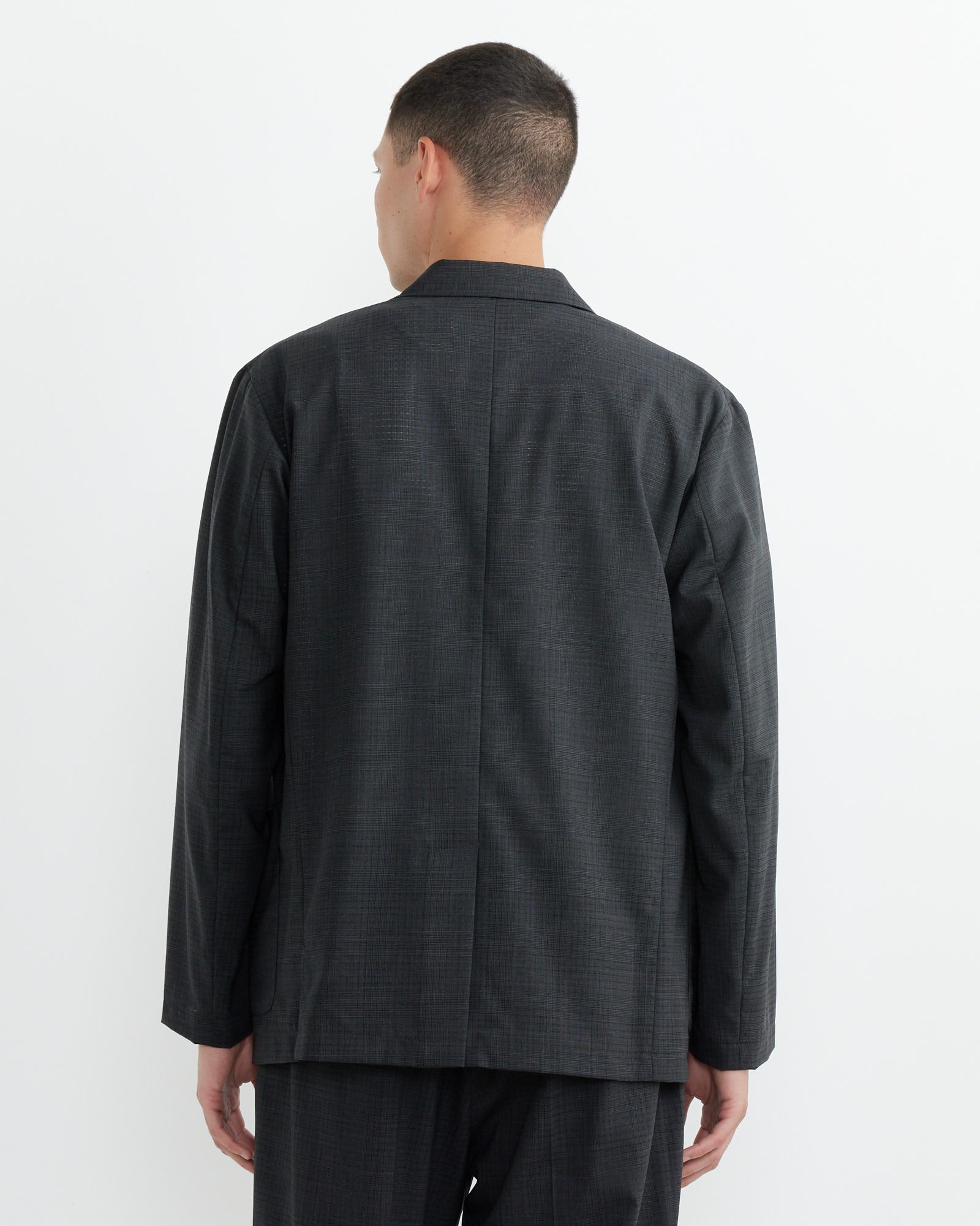 SMOCK Blazer in Air Mesh Charcoal Plaid - Charcoal Plaid / L (265454)