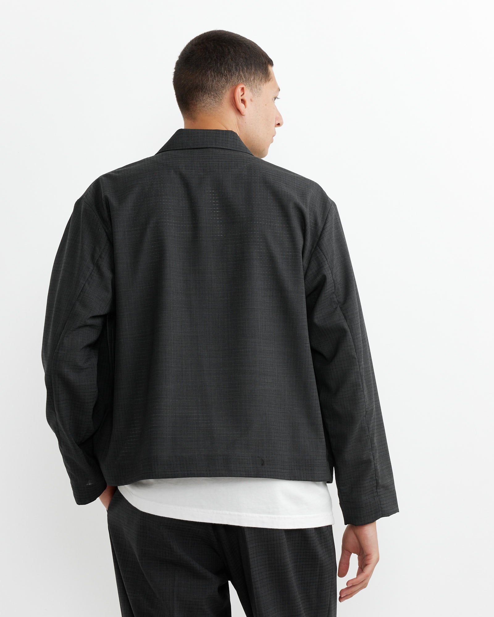 Zip Jacket Air Mesh in Charcoal Plaid