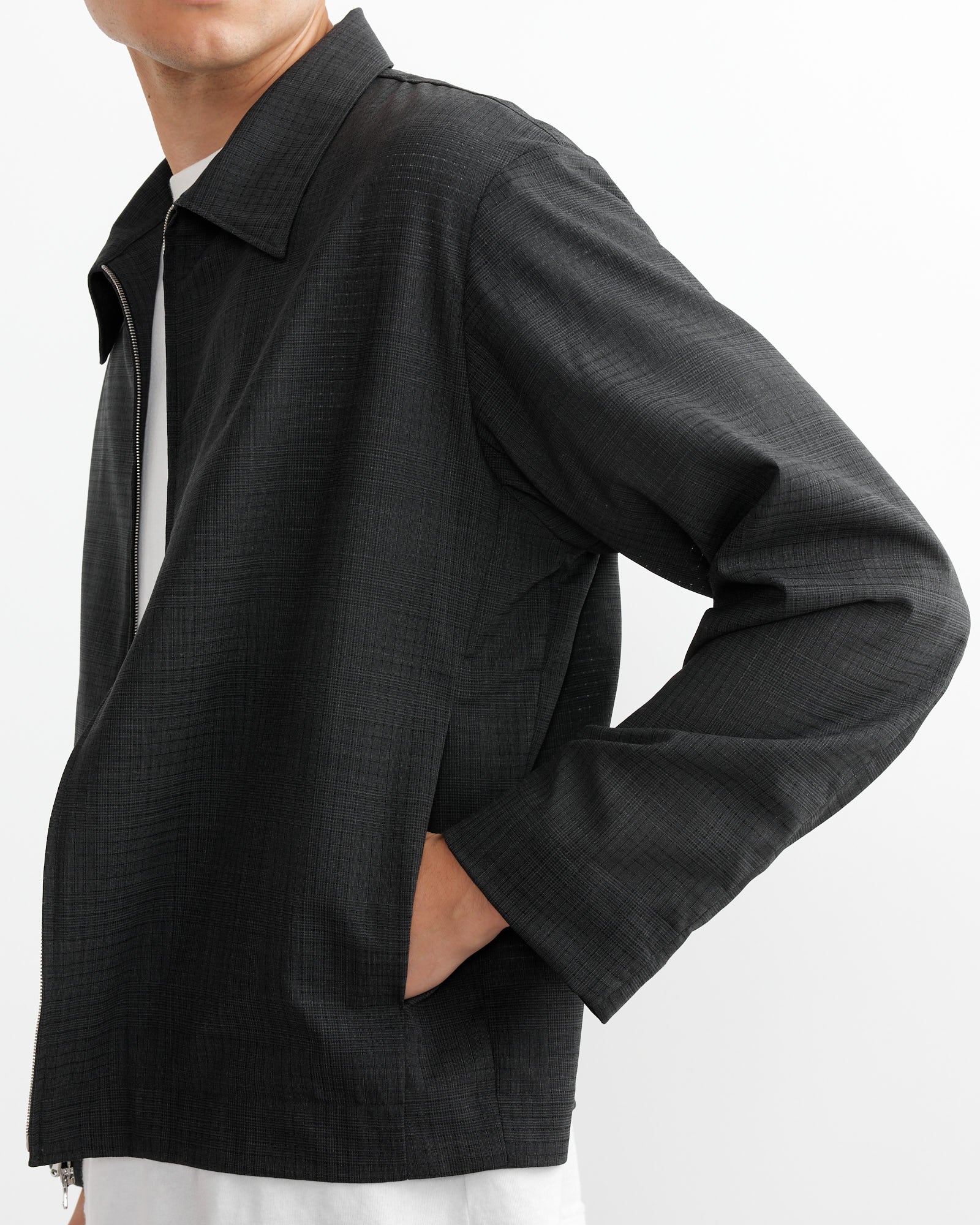 Zip Jacket Air Mesh in Charcoal Plaid