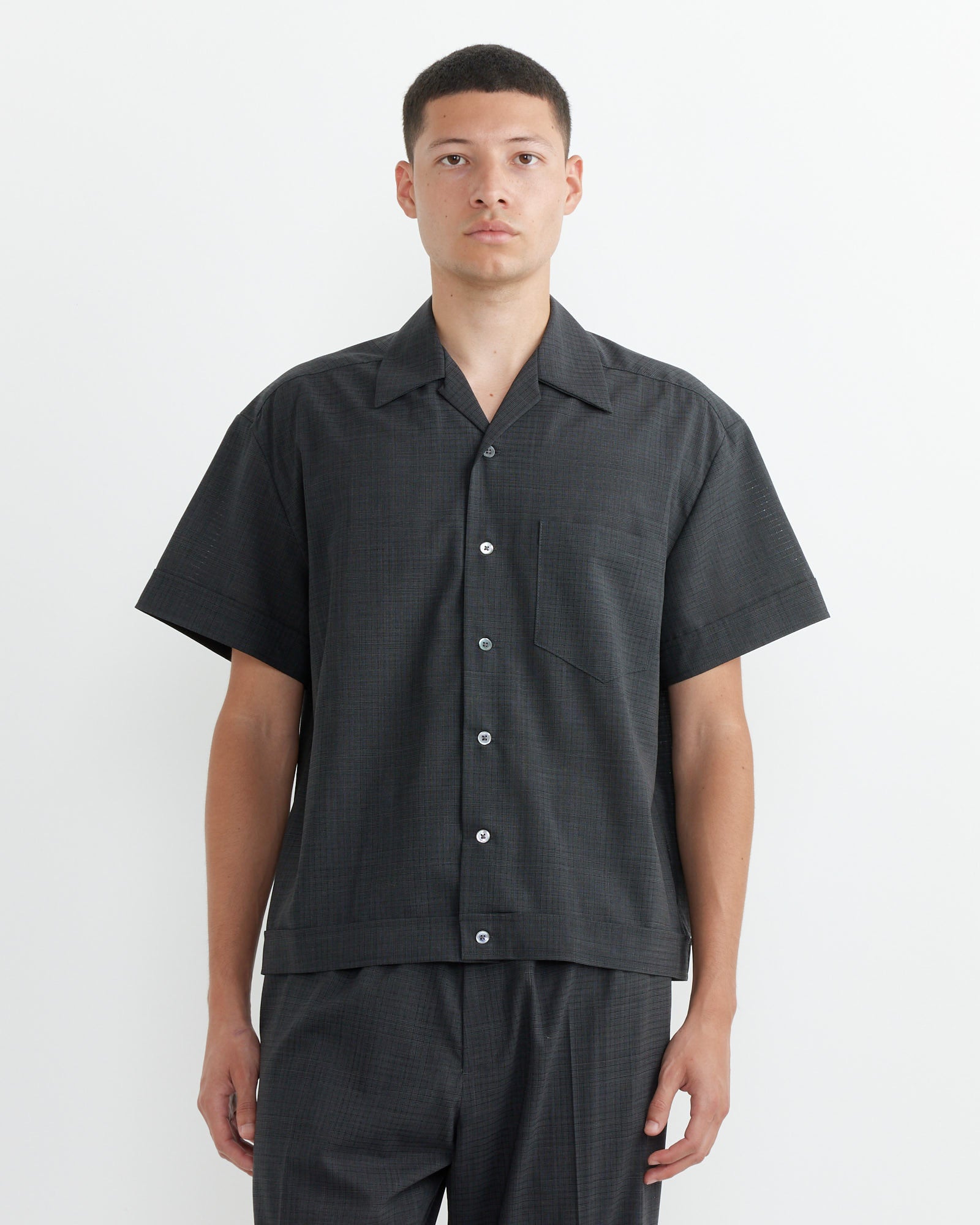 Bongo Shirt Air Mesh in Charcoal Plaid