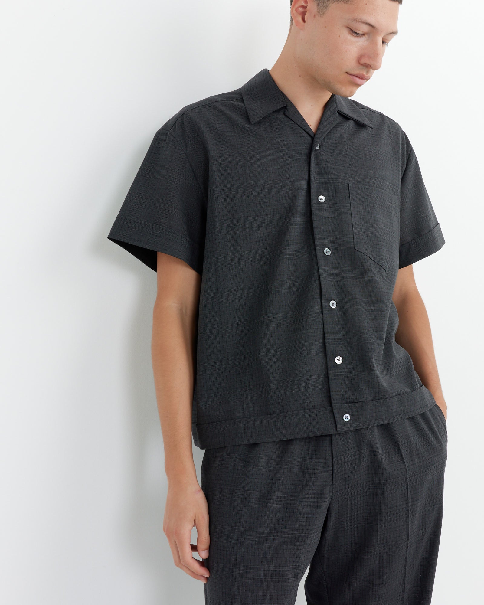 Bongo Shirt Air Mesh in Charcoal Plaid