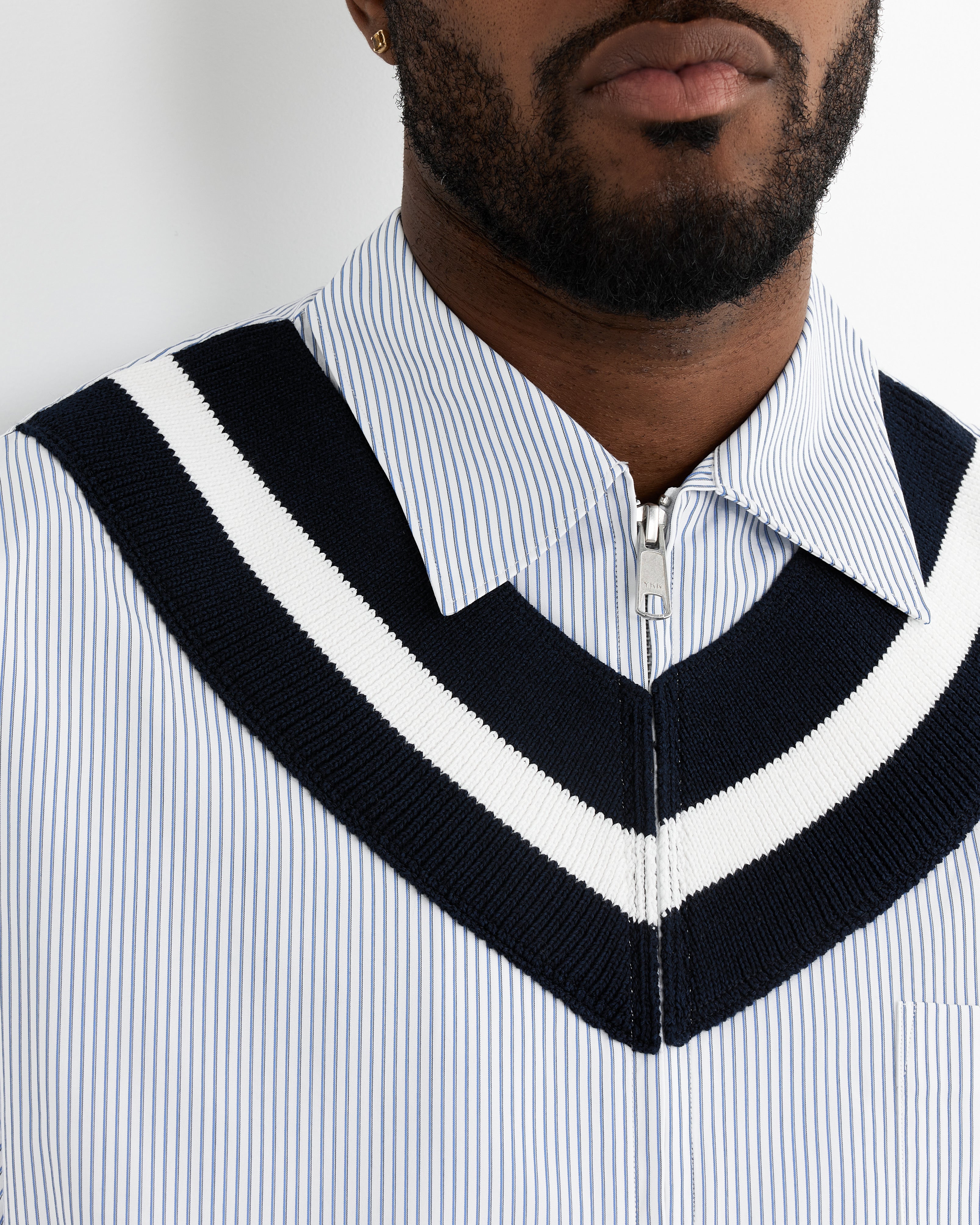 Comme Des Garçons B003 Shirt White/Blue Stripe - White/Blue Stripe / M (265787)