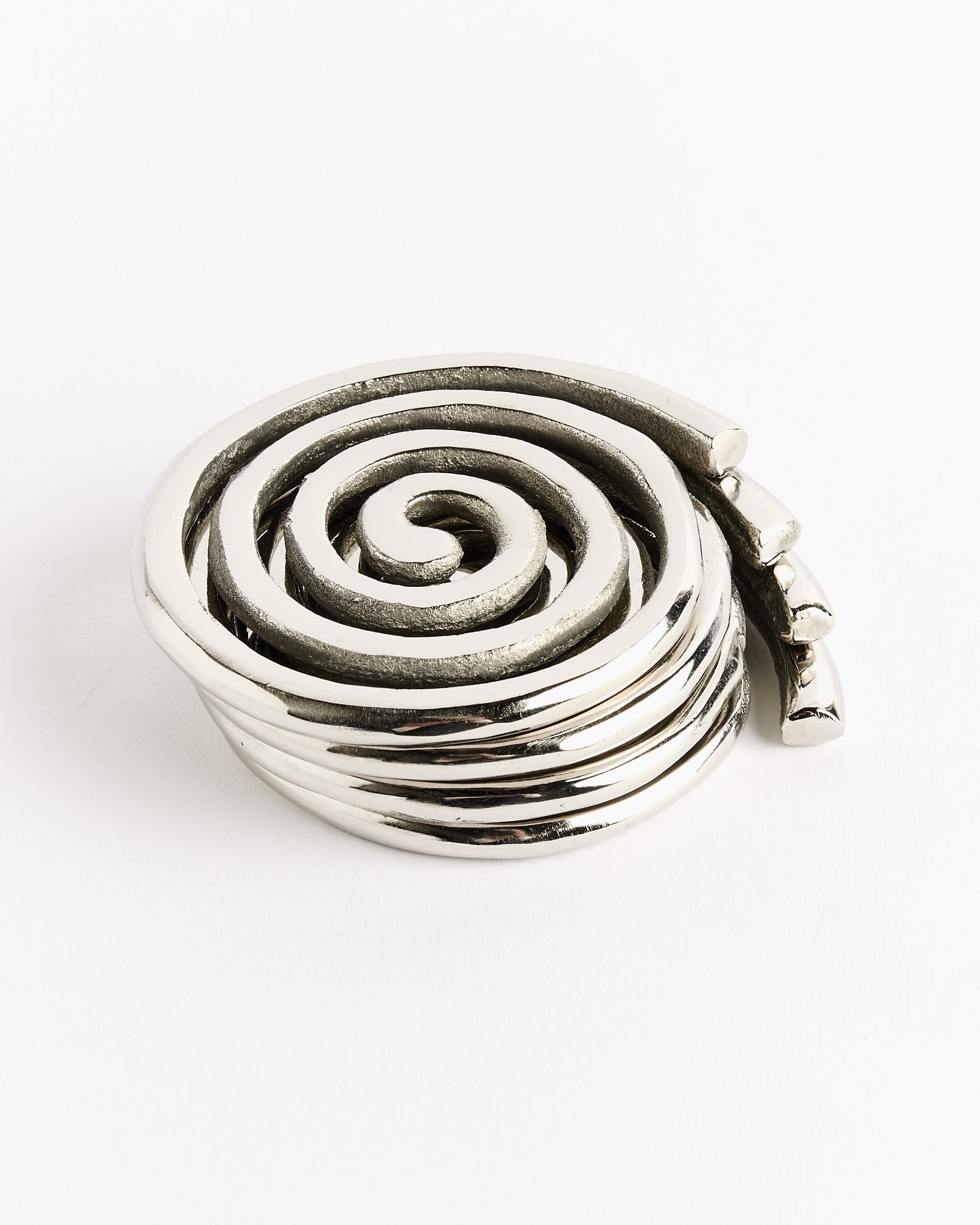 Sophie Lou Jacobsen Spiral Coasters (Set of 4) - Nickel Plated Cast Aluminum - Default Title (266222)