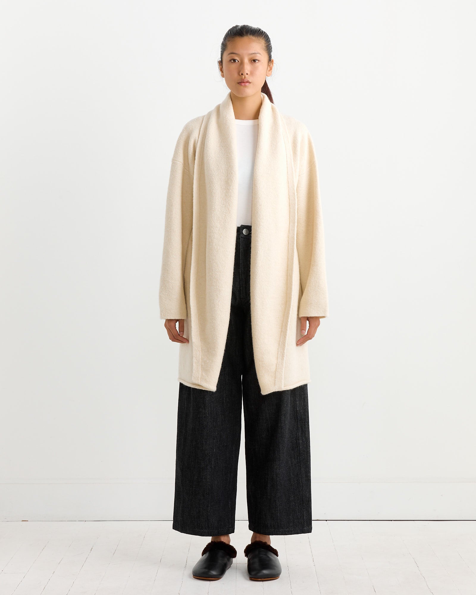 Taper Coat in Raw White