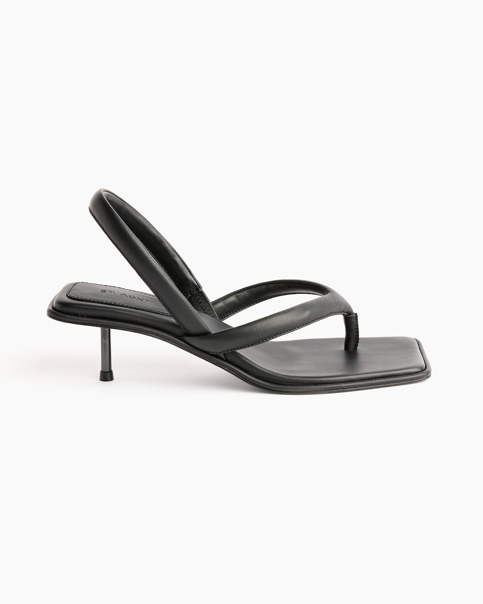 ST. AGNI Sling Back Thong Heel Black - Black / 38 (266456)