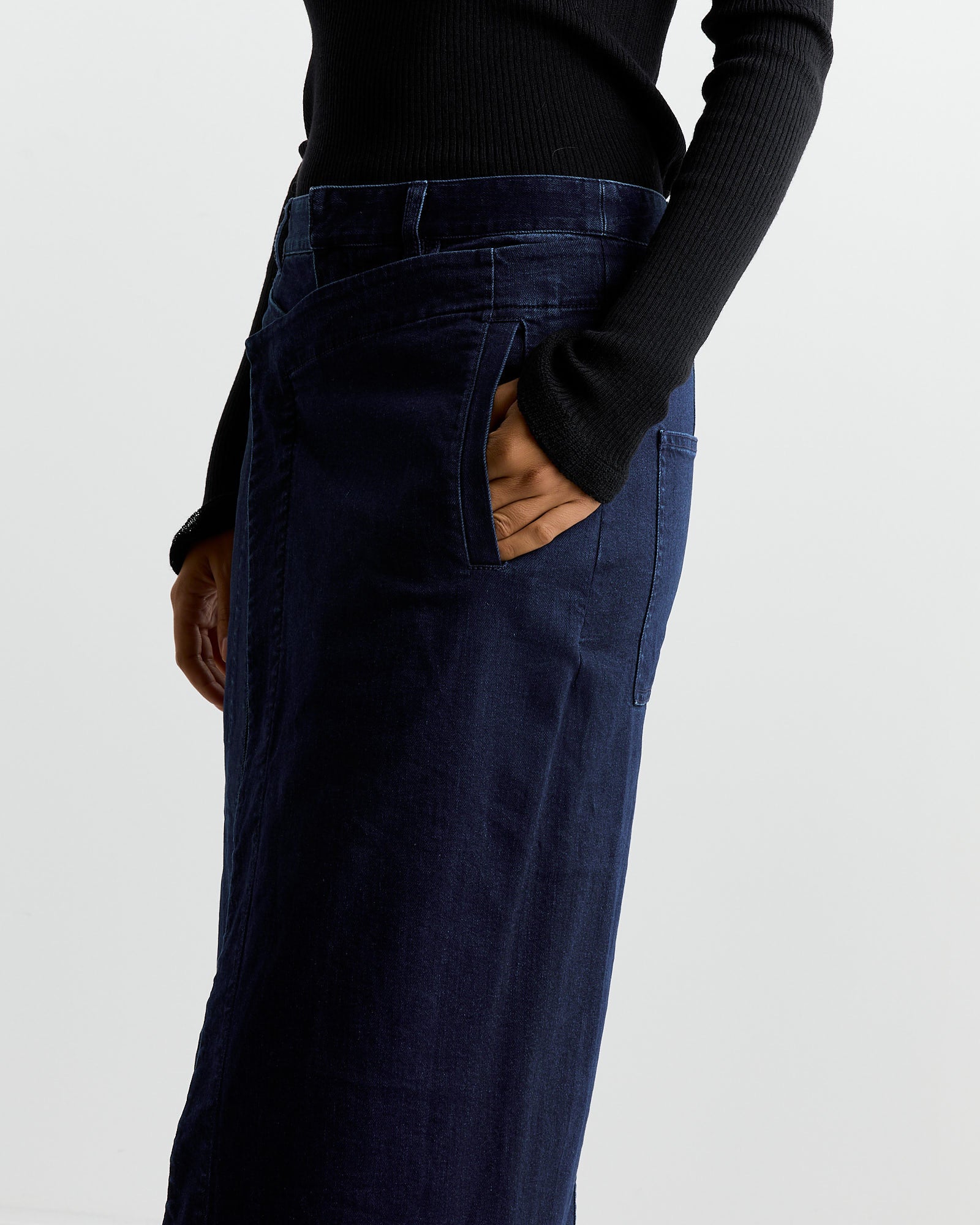 Tibi Denim Wrap Skirt Classic Indigo - Classic Indigo / 2 (266471)