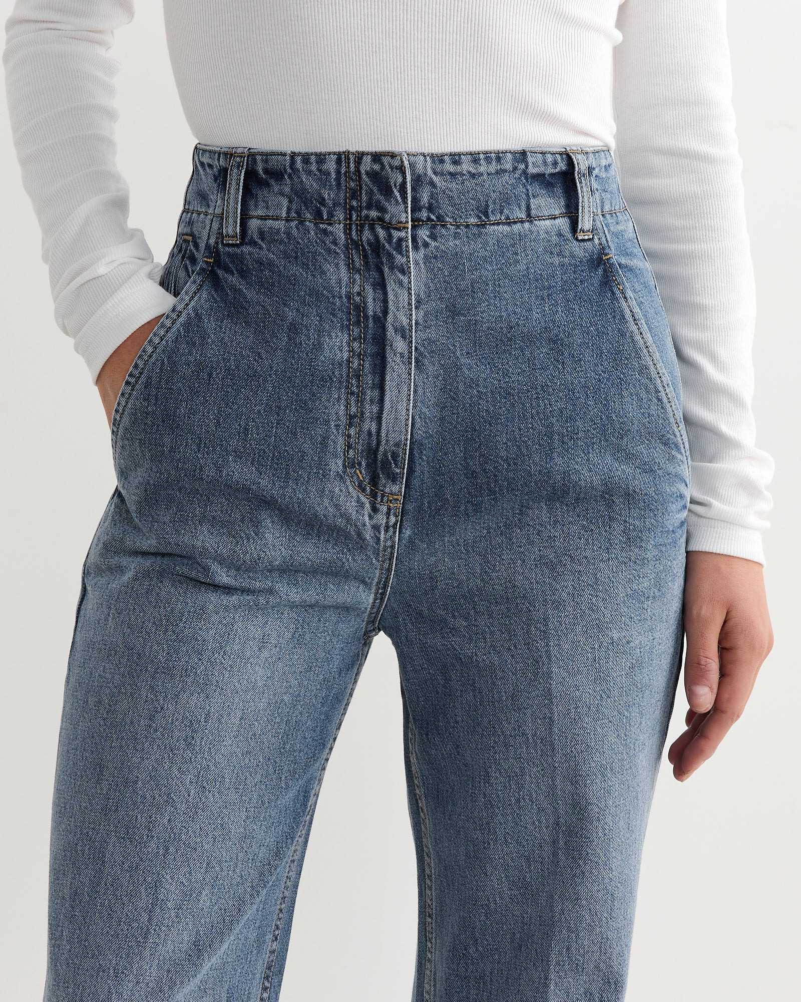 Tibi Spring Denim Barry Jean Classic Blue - Classic Blue / 25 (267131)