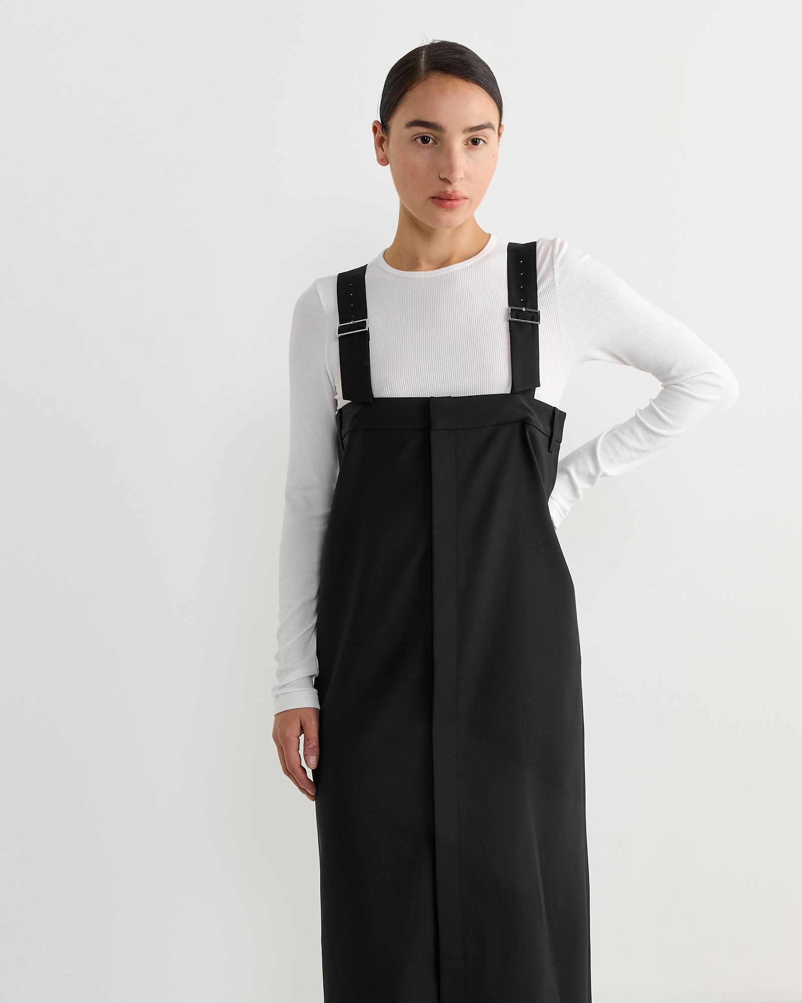 Tibi Tropical Wool Convertible Overall Skirt Black - Black / 2 (267151)