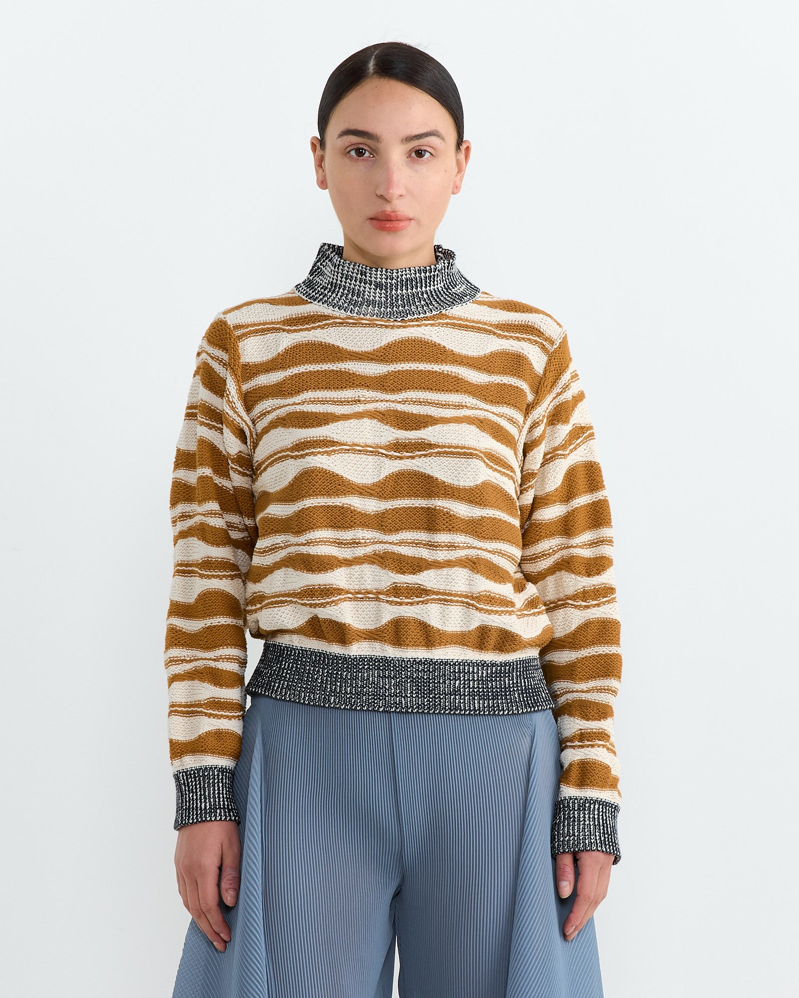 Henrik Vibskov Wave Knit Jumper Rust Beige Mountain Waves - Rust Beige Mountain Waves / S (267190)