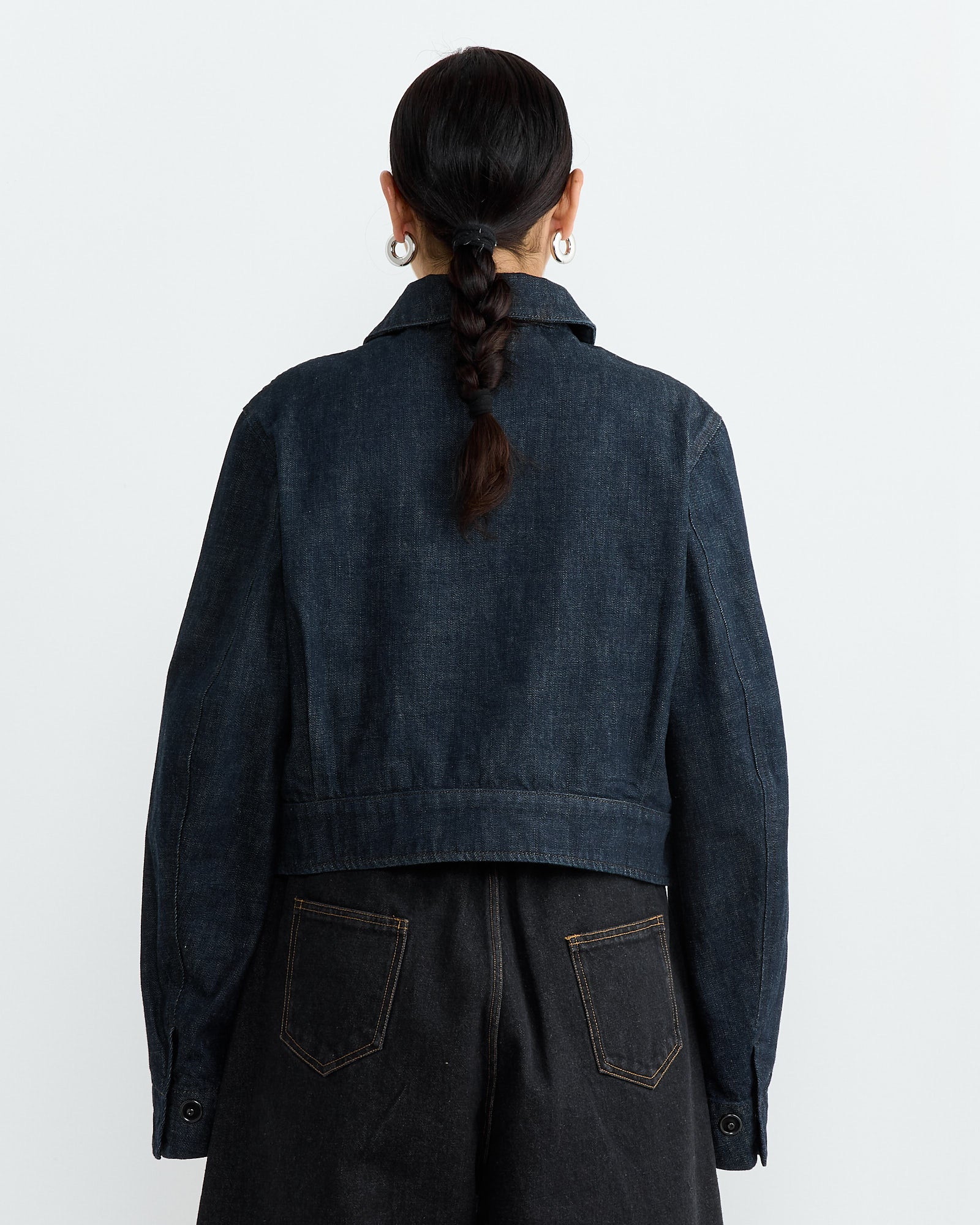 Lemaire Two Pocket Cropped Jacket Denim Indigo - Denim Indigo / 36 (267313)