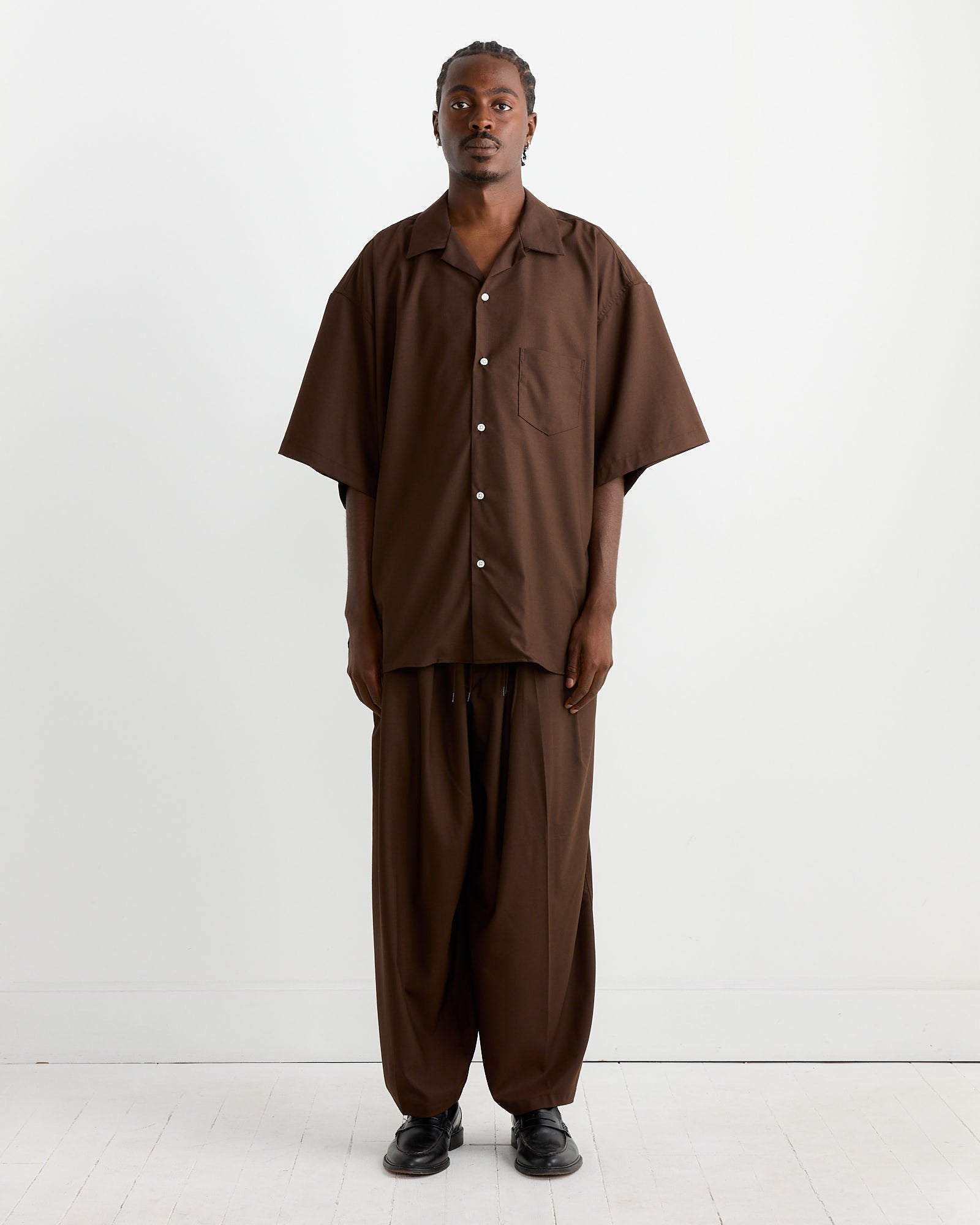 Sillage Re-Engineered S/S Overshirt Brown Melange - Brown Melange / OS (267358)