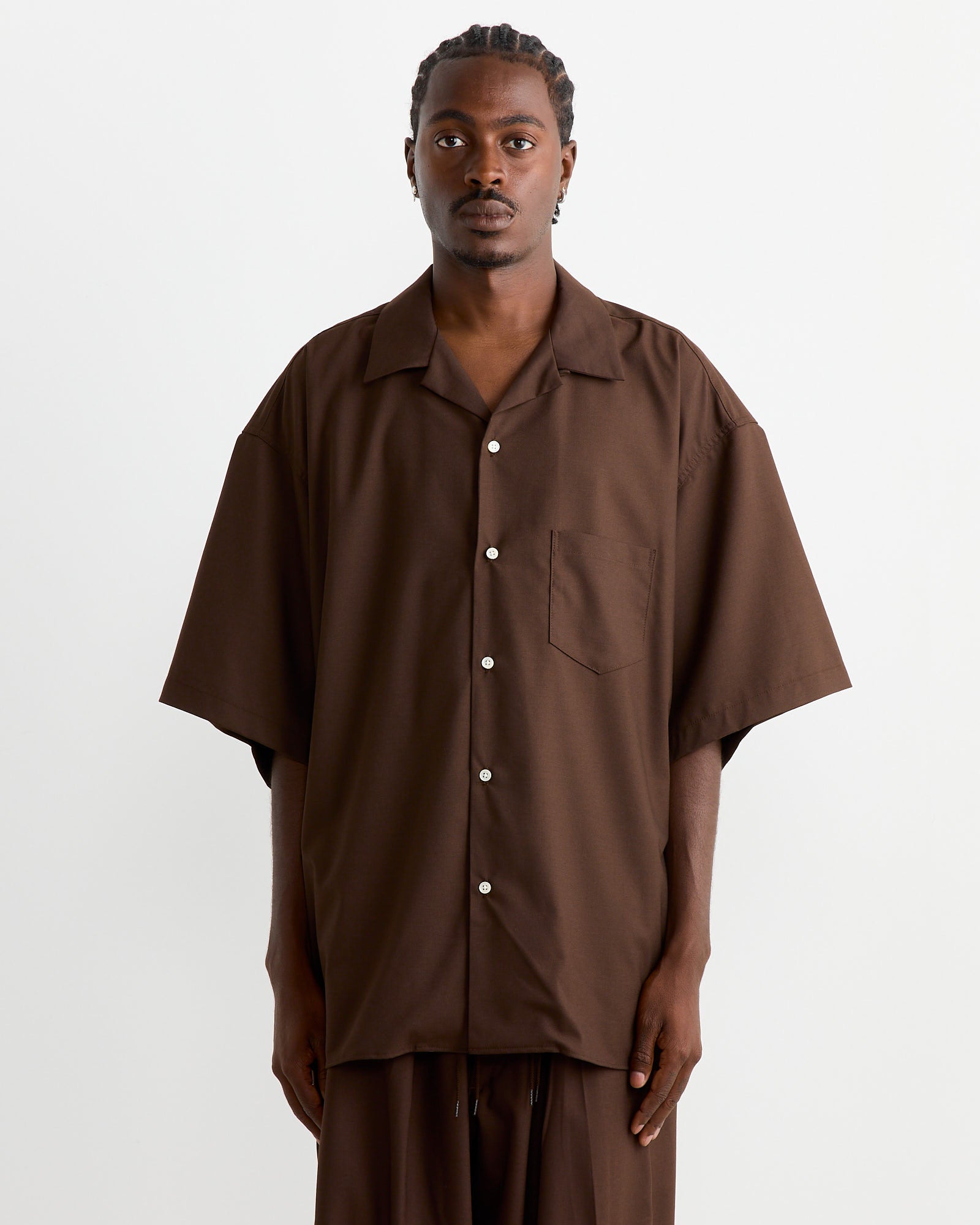 Sillage Re-Engineered S/S Overshirt Brown Melange - Brown Melange / OS (267358)