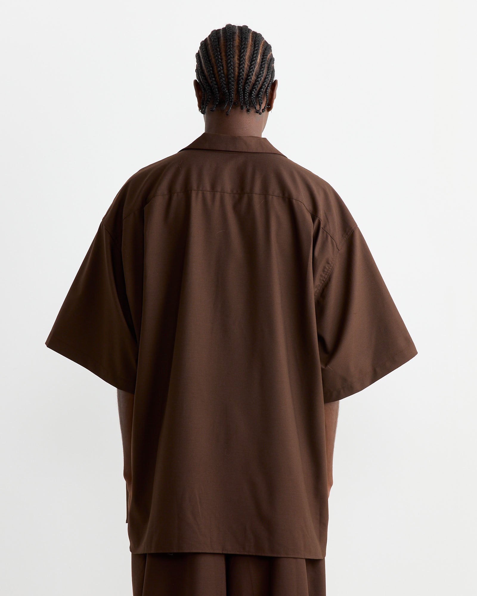 Re-Engineered Overshirt in Brown Melange