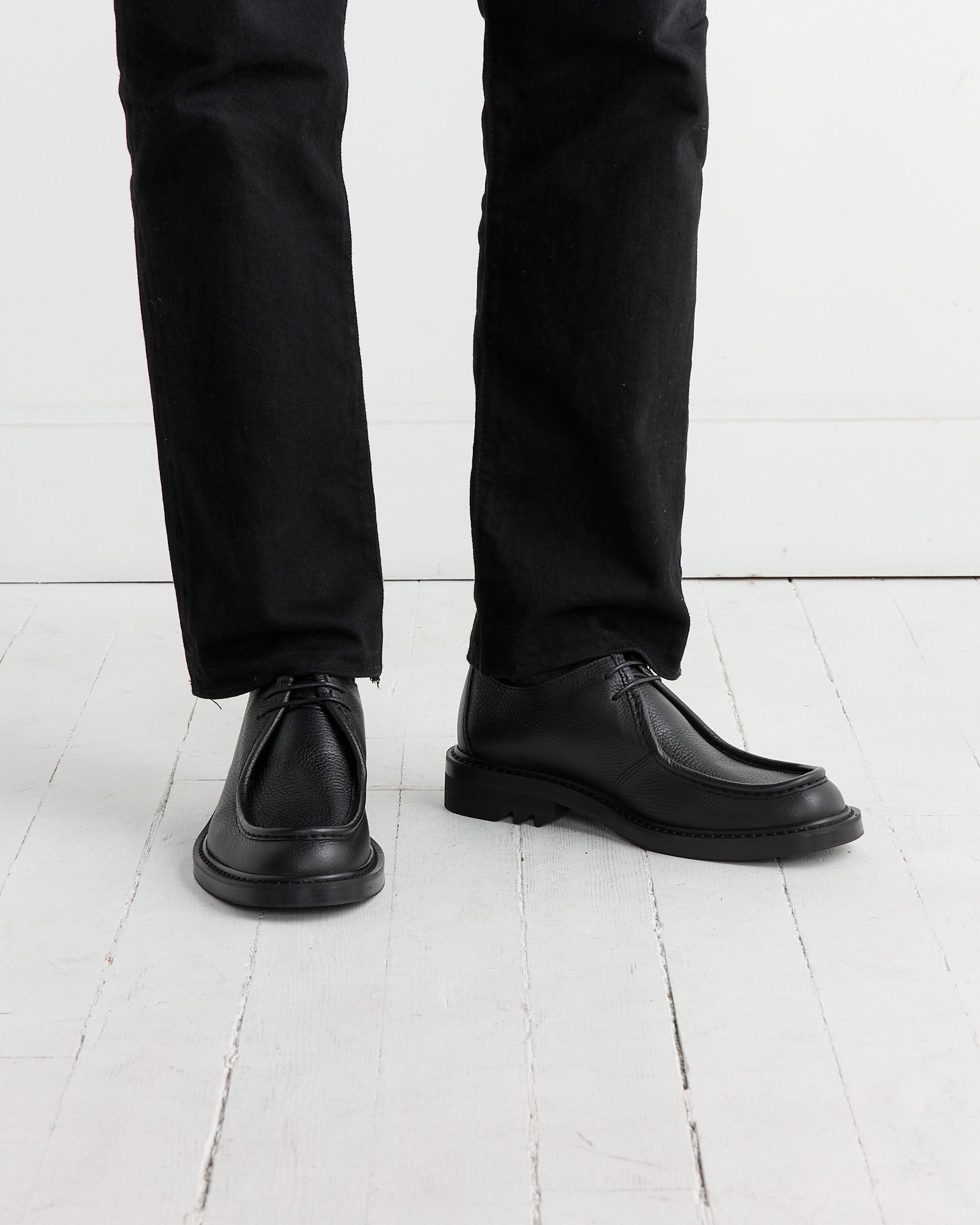 Leather Derby Shoes in Black