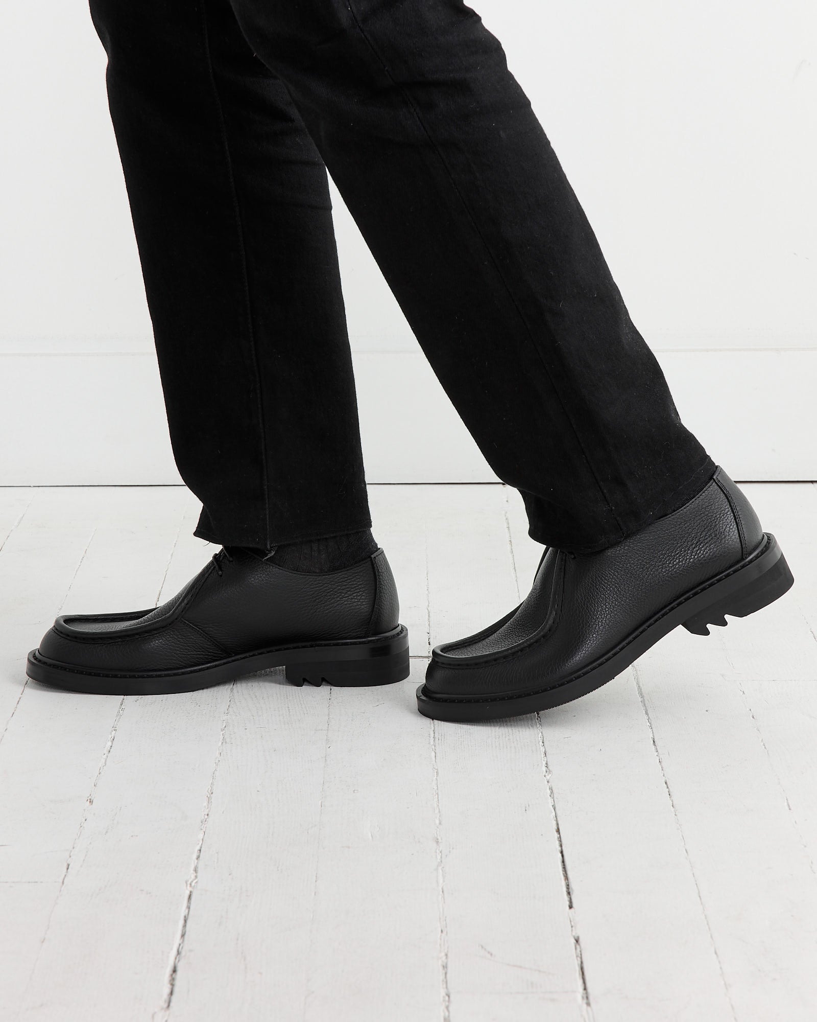 Leather Derby Shoes in Black