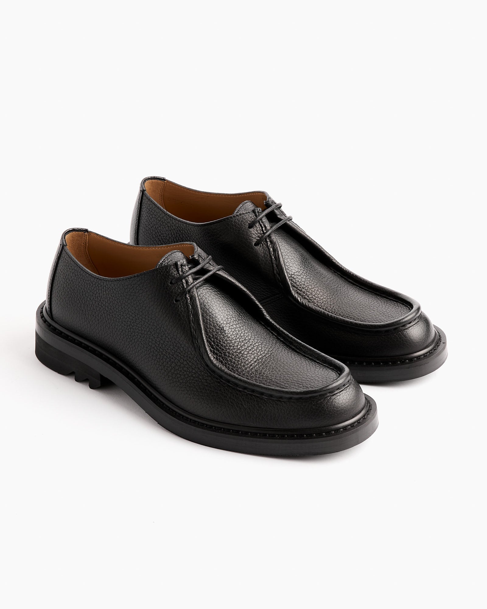 Leather Derby Shoes in Black