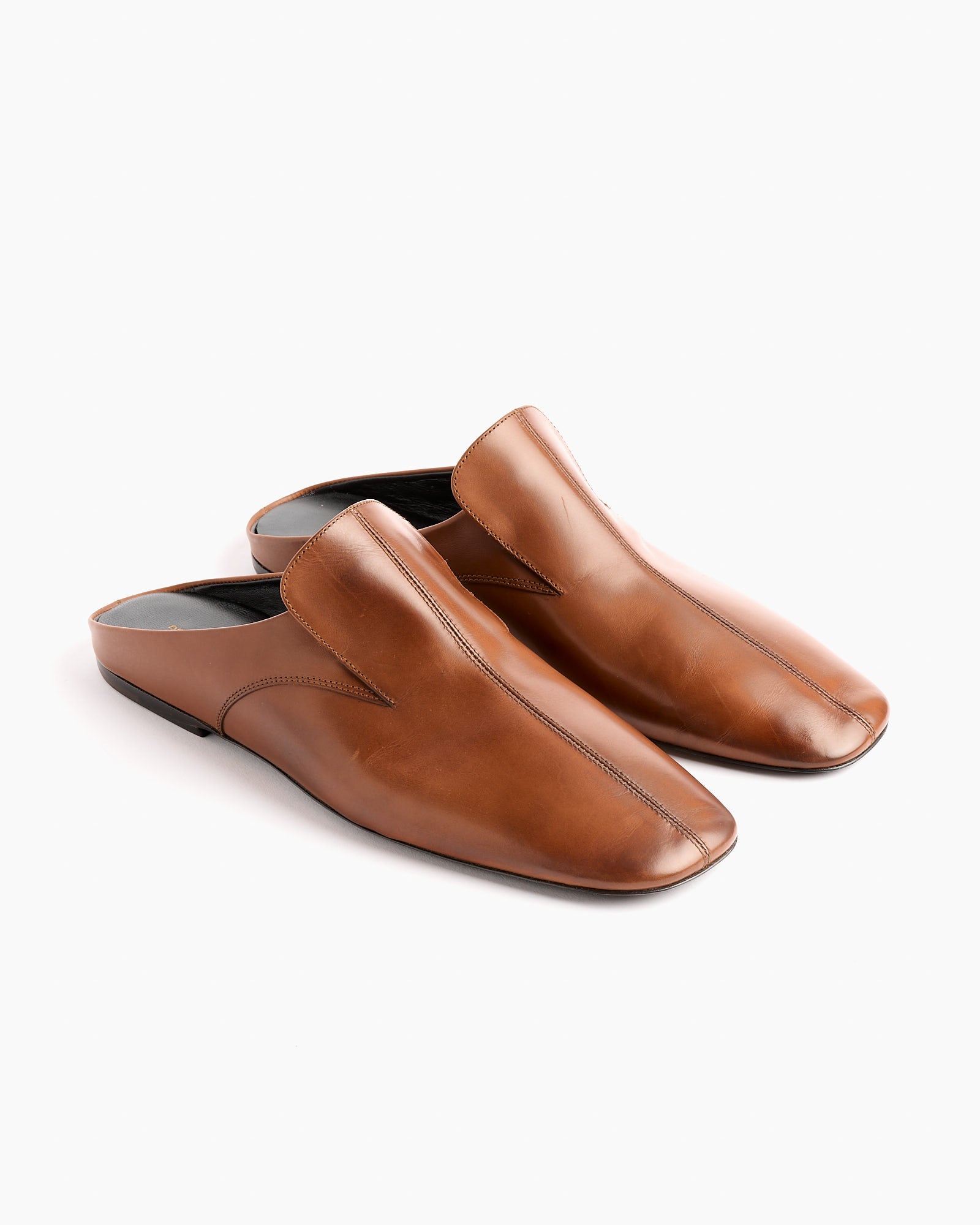 Leather Mules in Tan