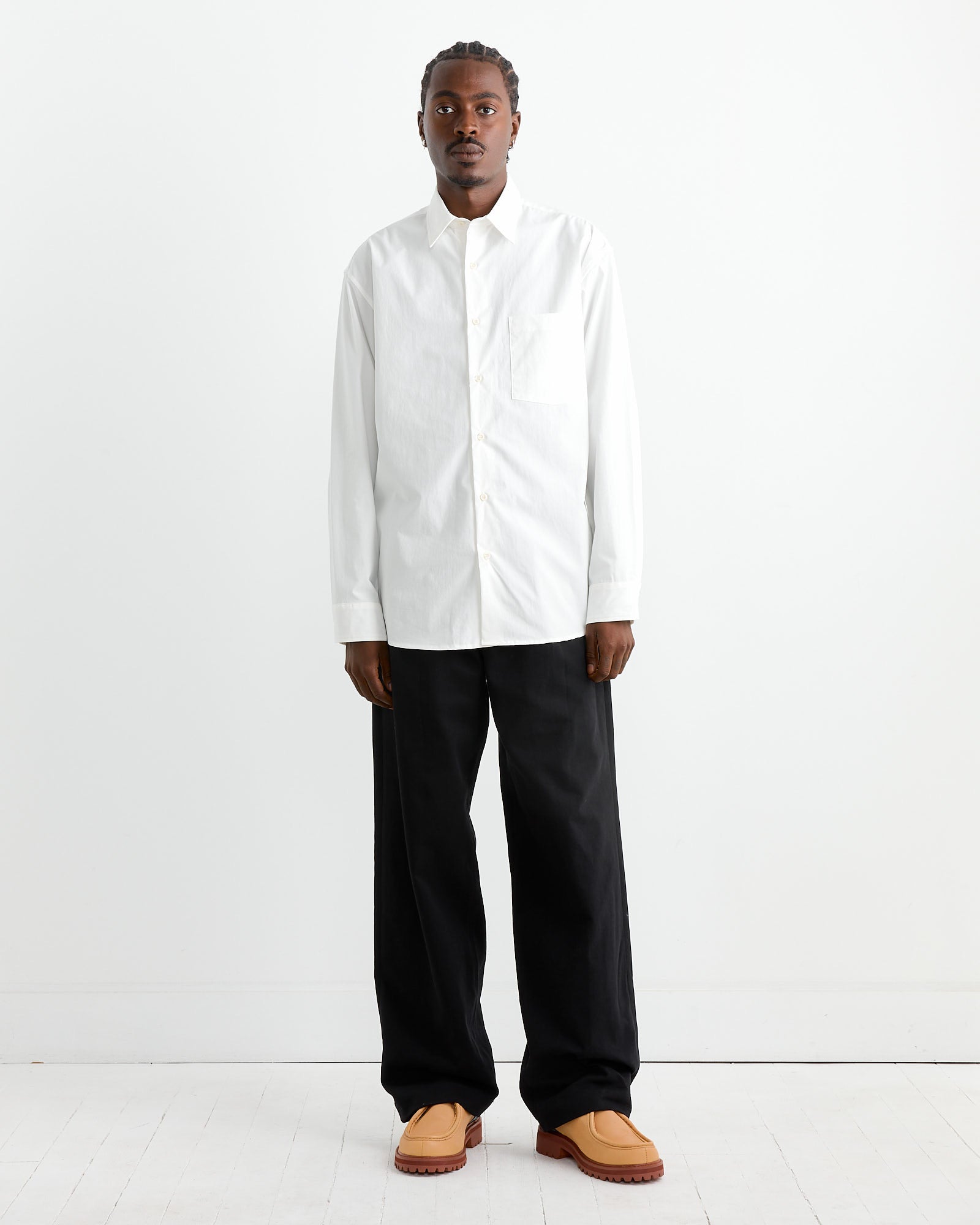 Routine Shirt in Organic Poplin White