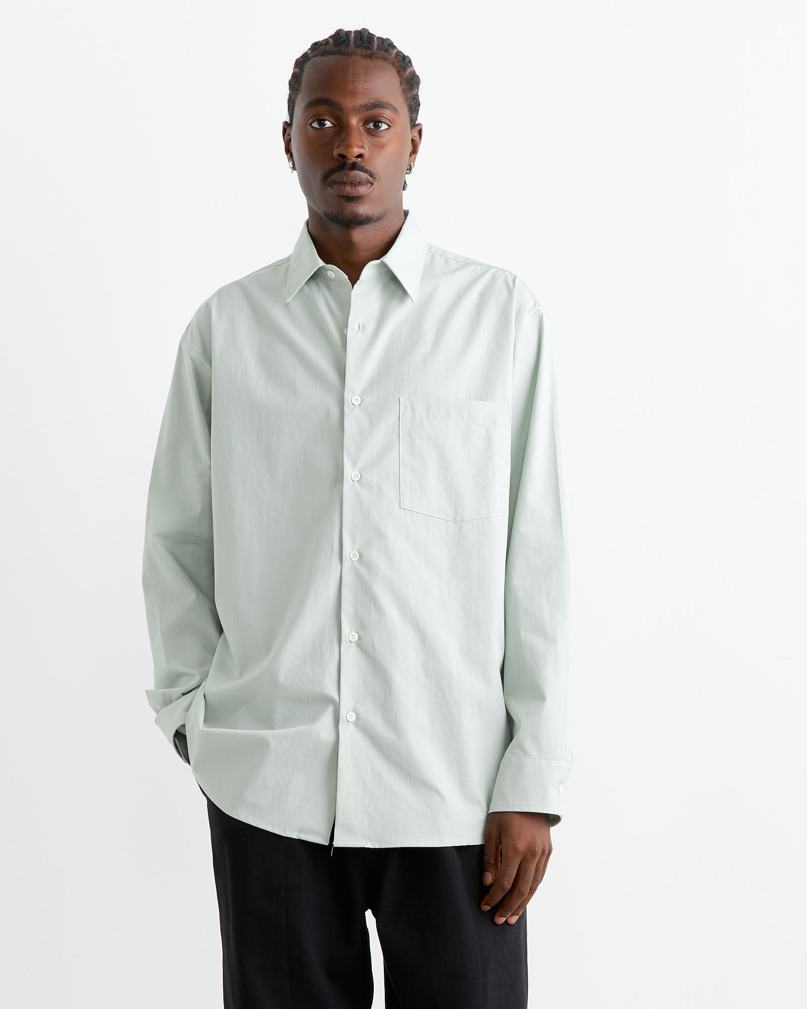 Routine Shirt in Organic Poplin Ice Green