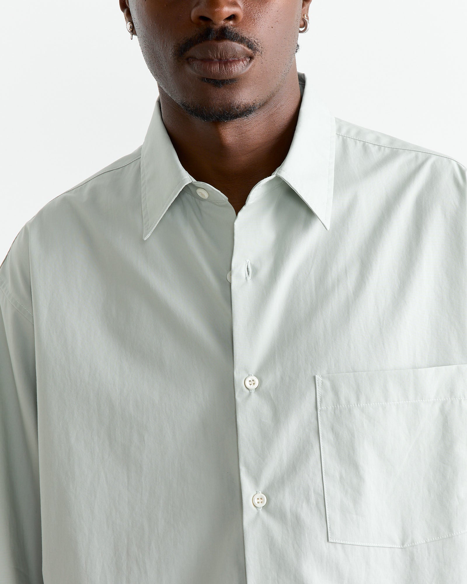 SMOCK Routine Shirt Organic Poplin Ice Green - Organic Poplin Ice Green / M (267698)