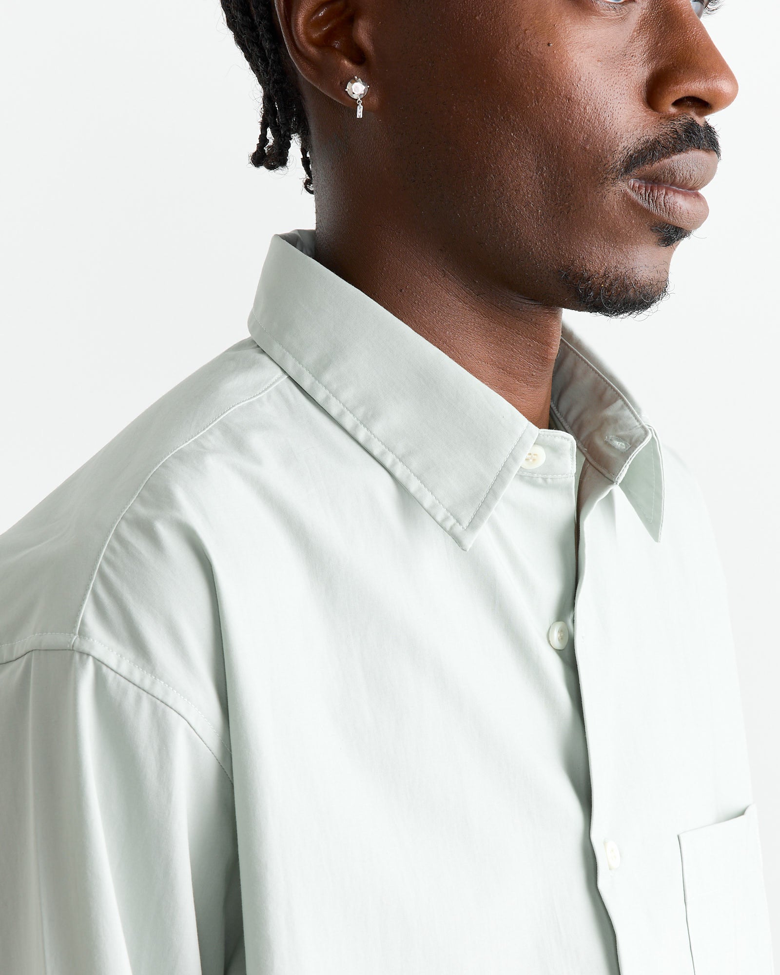 SMOCK Routine Shirt Organic Poplin Ice Green - Organic Poplin Ice Green / M (267698)