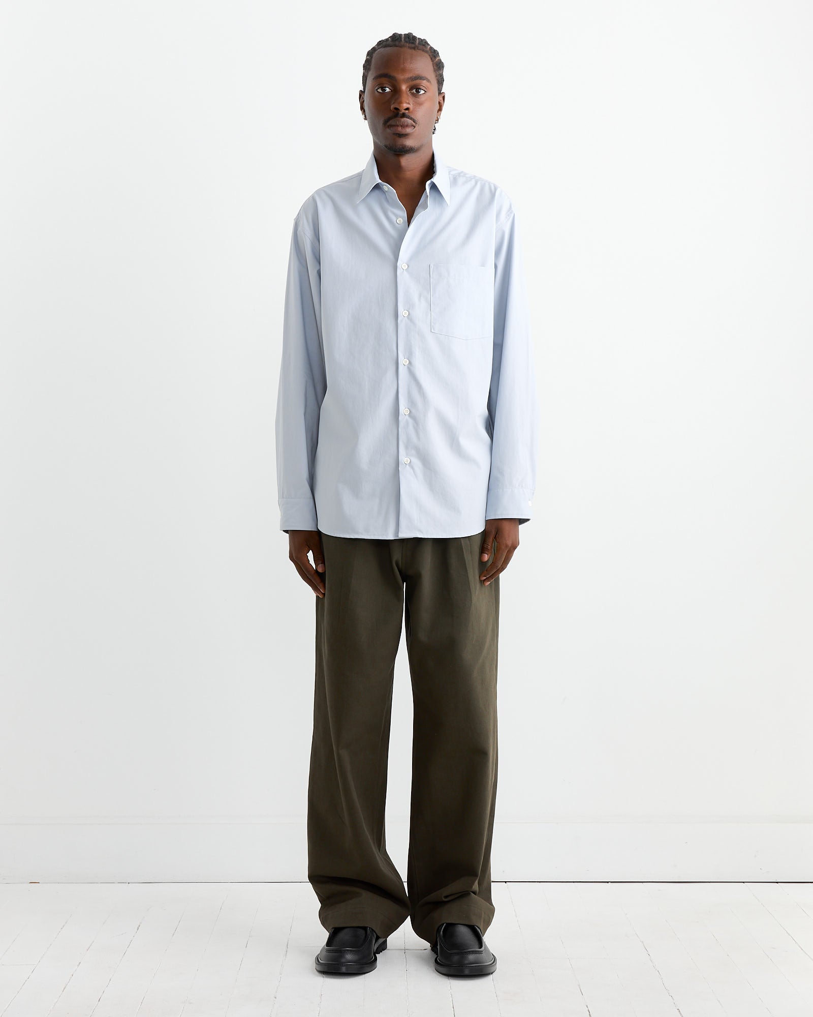 SMOCK Routine Shirt Organic Poplin Blue - Organic Poplin Blue / M (267703)