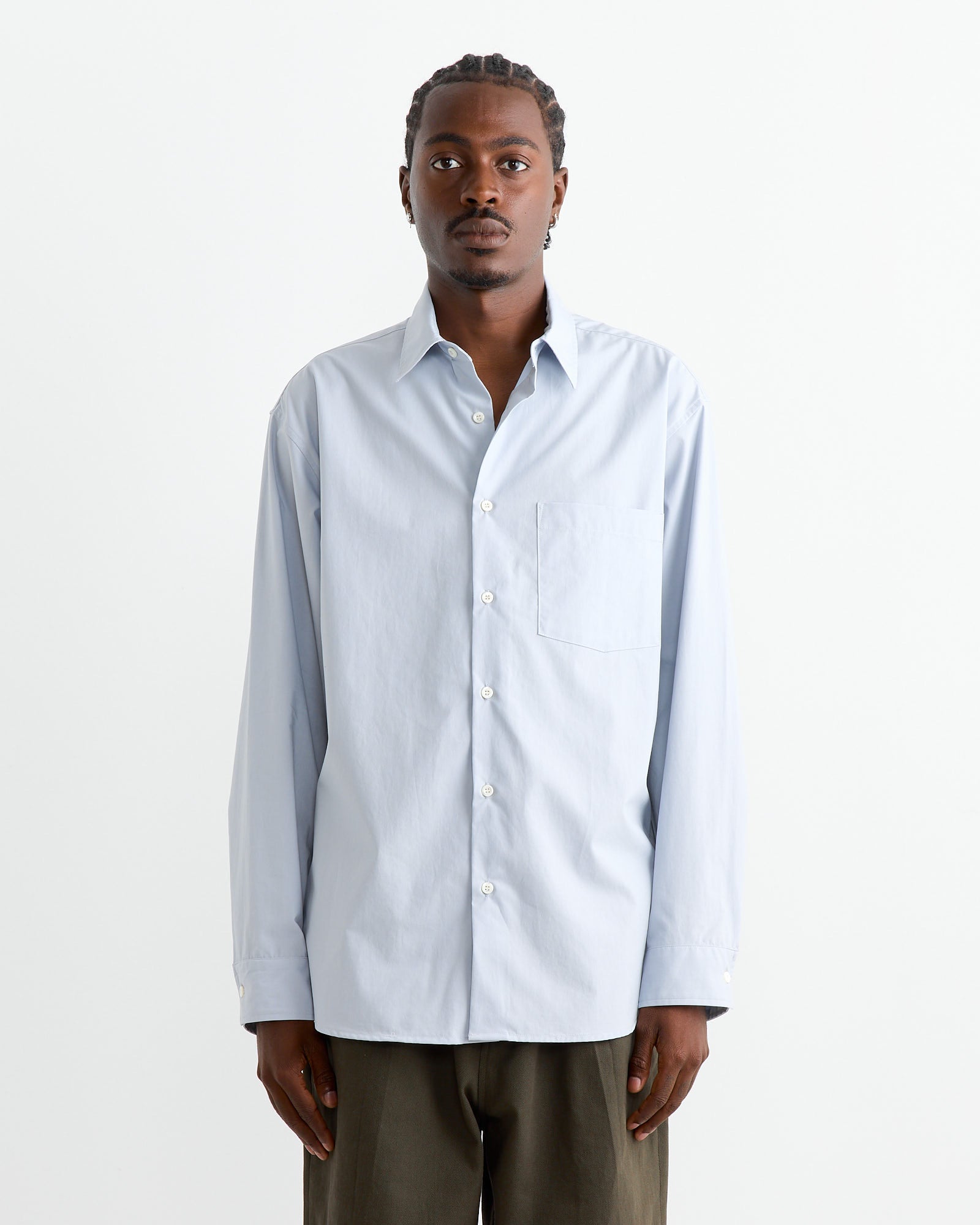 Routine Shirt in Organic Poplin Blue