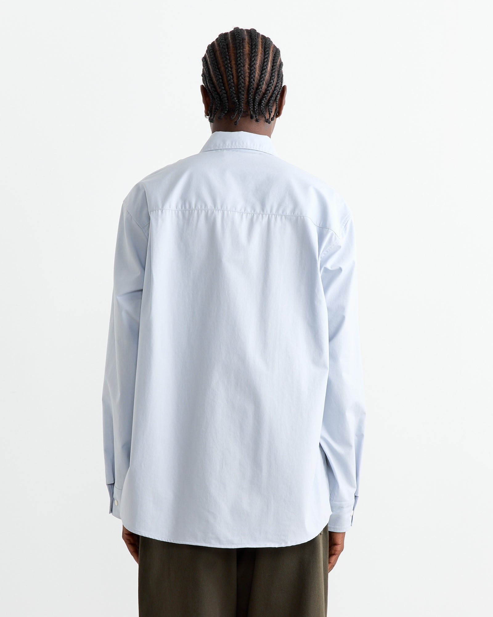 Routine Shirt in Organic Poplin Blue