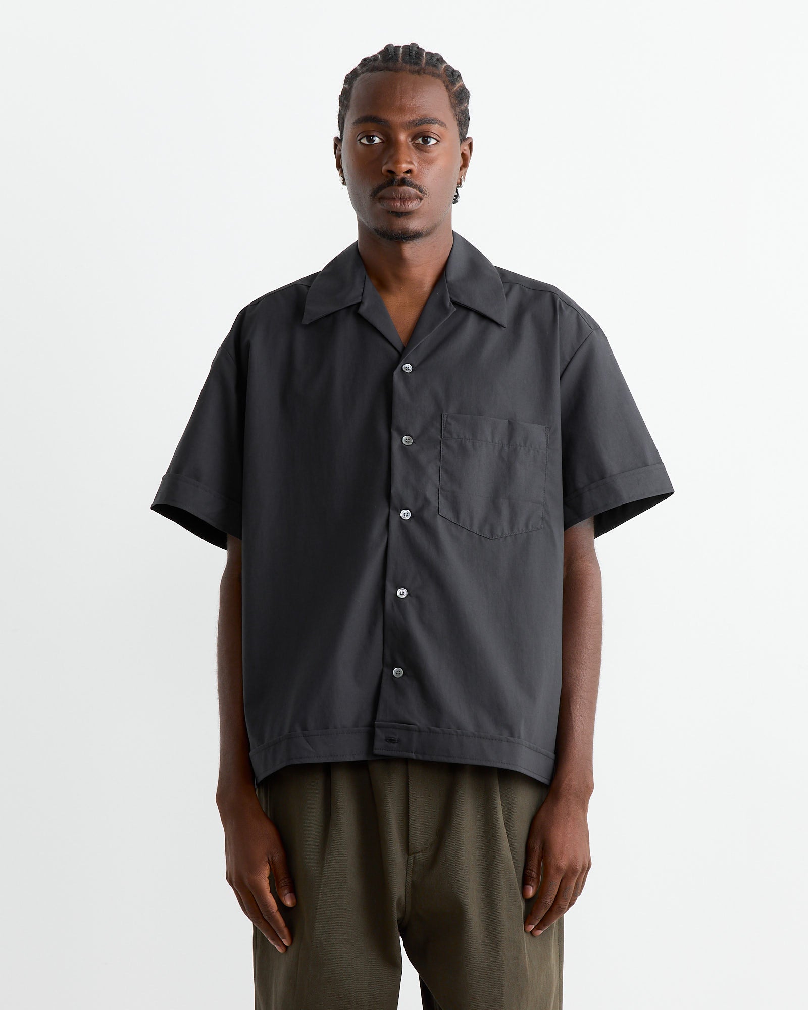 SMOCK Bongo Shirt Organic Poplin Black - Organic Poplin Black / L (267714)