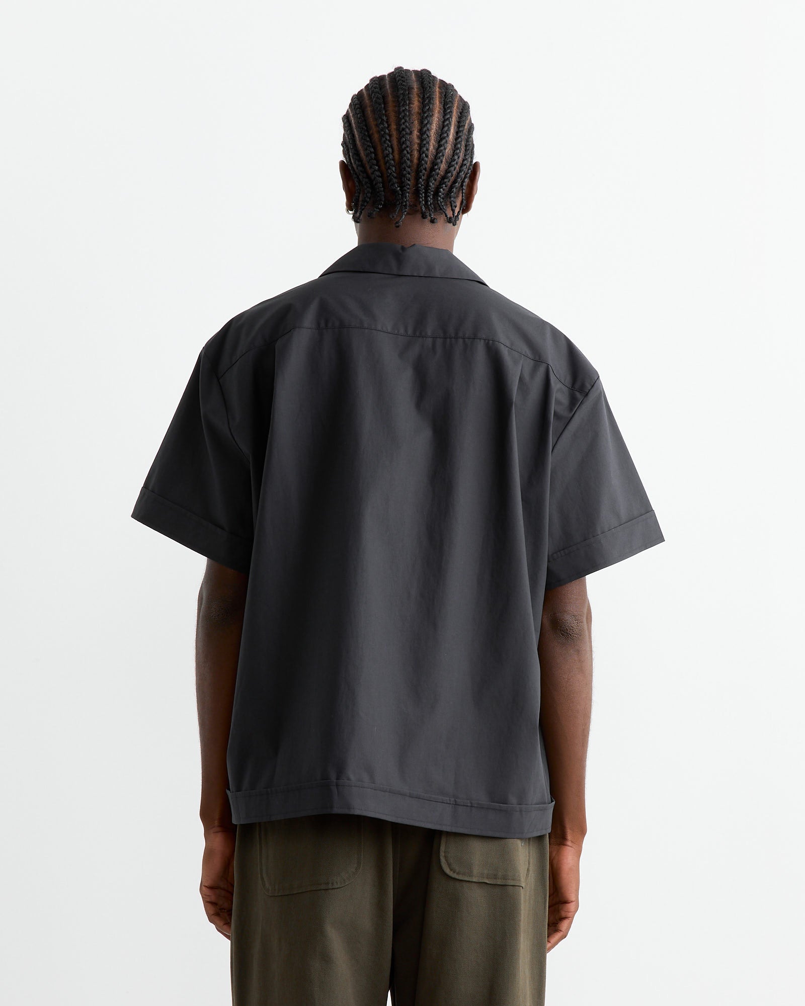 Bongo Shirt in Organic Poplin Black