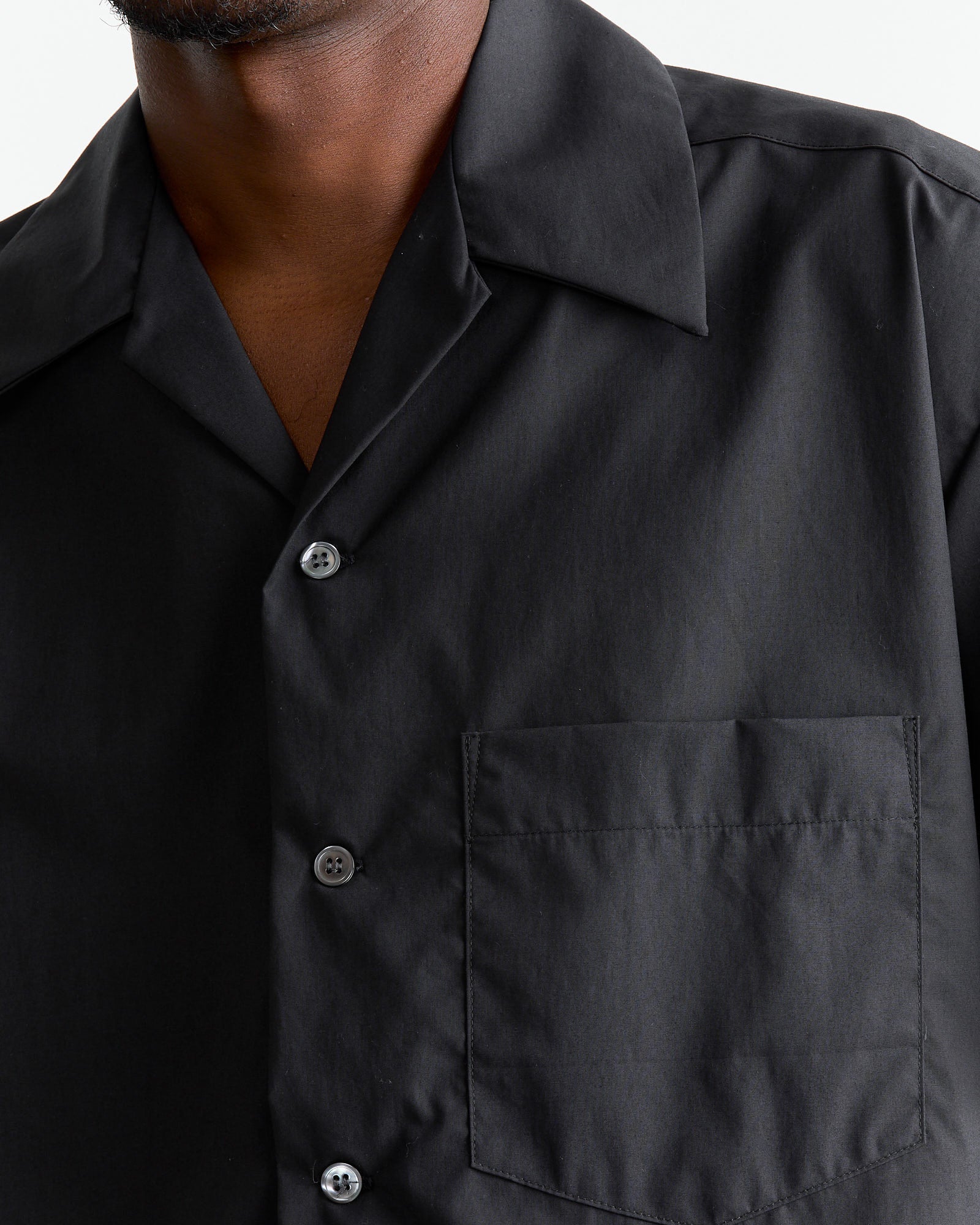 Bongo Shirt in Organic Poplin Black