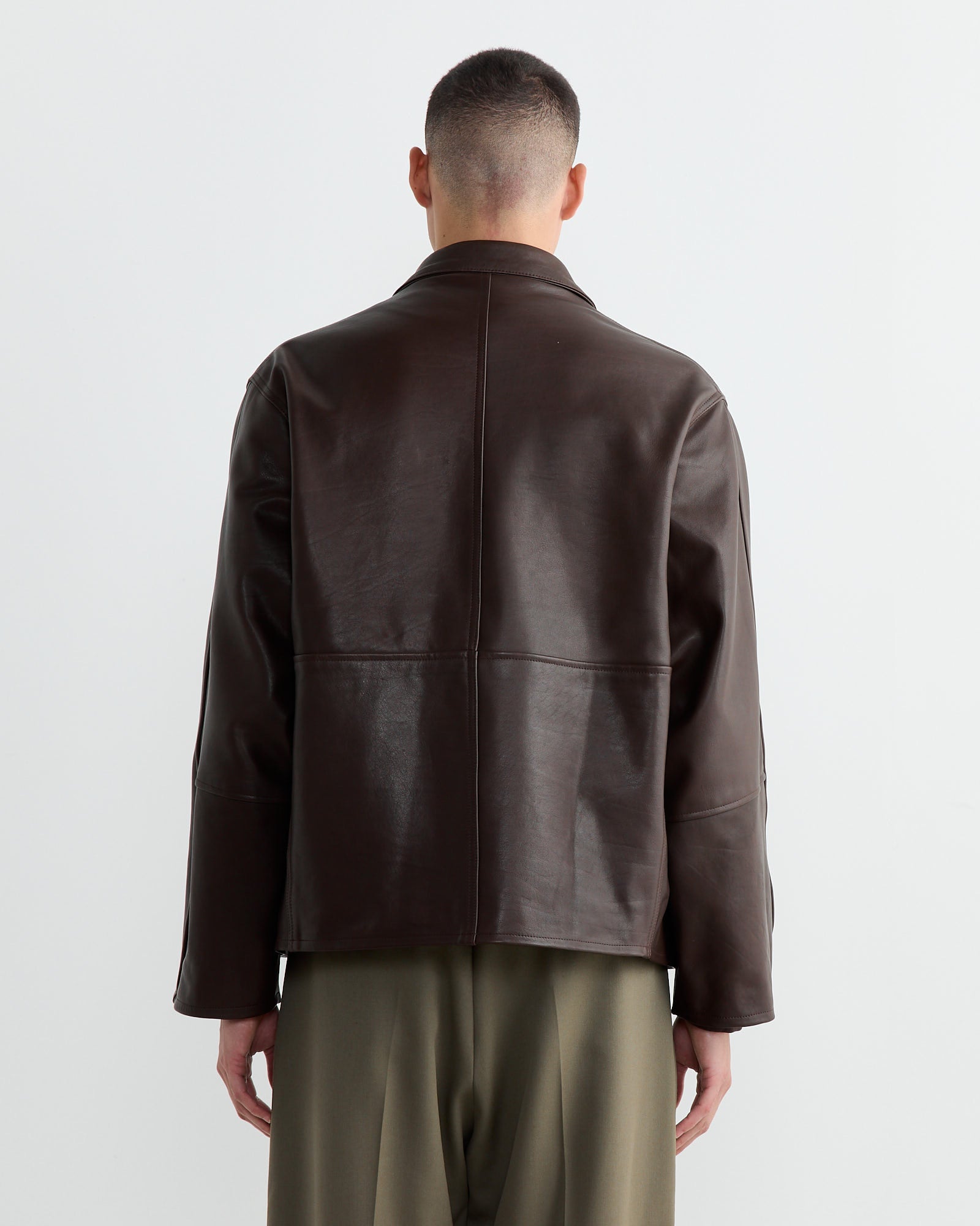 SMOCK Totem Leather Jacket Brown - Brown / L (268823)