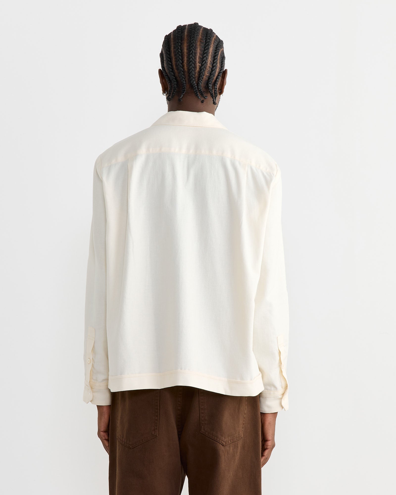 SMOCK Zach Shirt L/S Cotton Silk Nep Cream - Cotton Silk Nep Cream / L (270206)